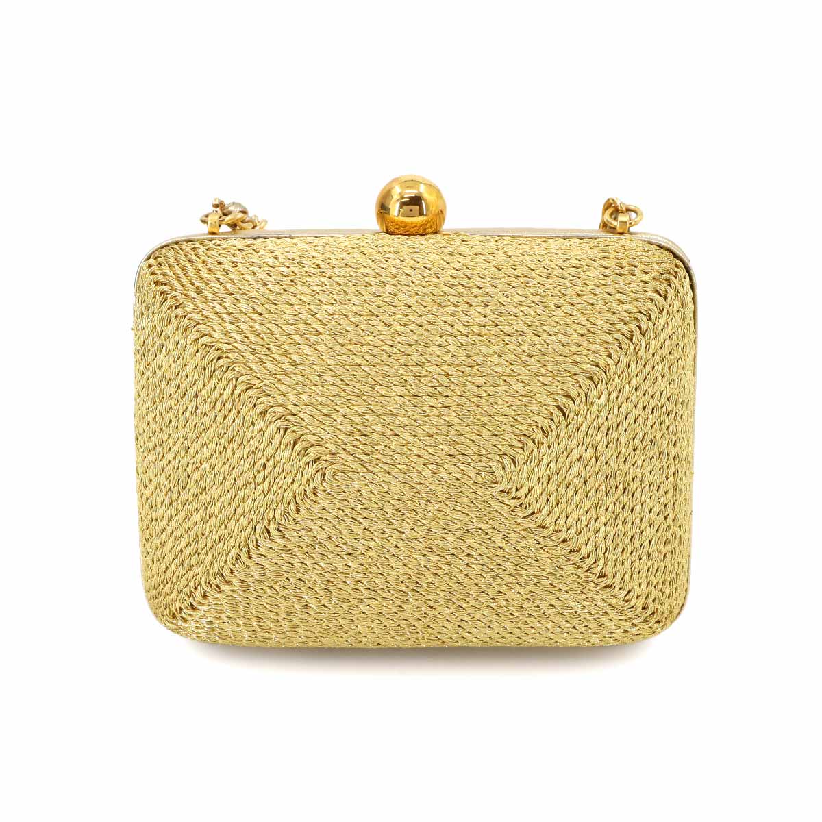 Chain Shoulder Bag Canvs Leather Gold Purse