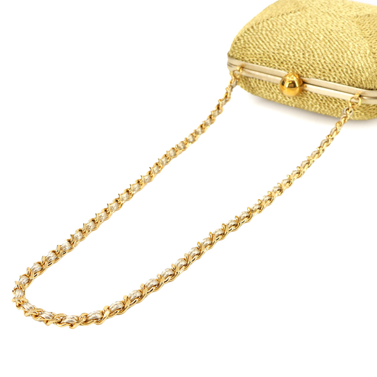 Chain Shoulder Bag Canvs Leather Gold Purse