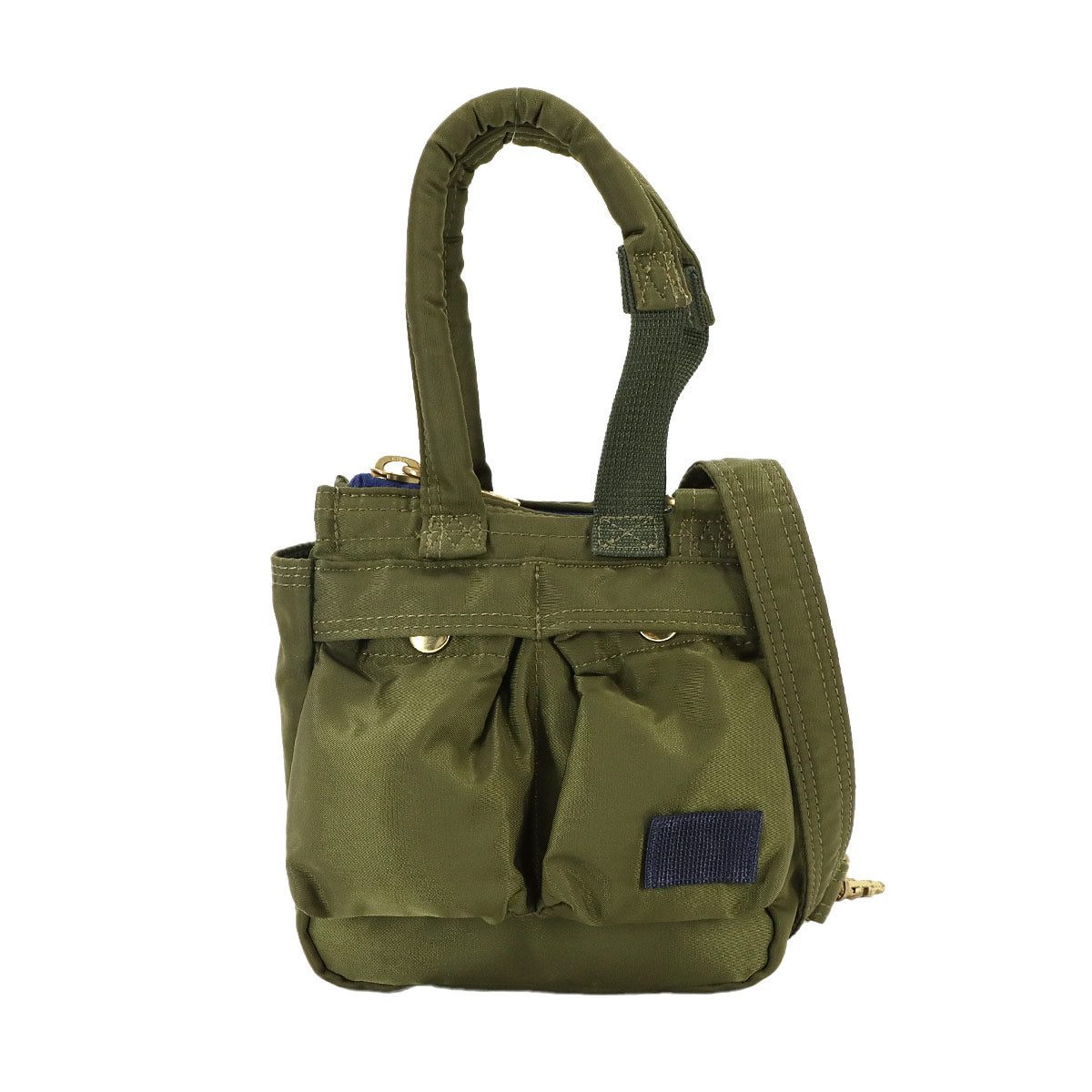 PORTER Pocket Tote Small 2way Hand Shoulder Bag Nylon Khaki