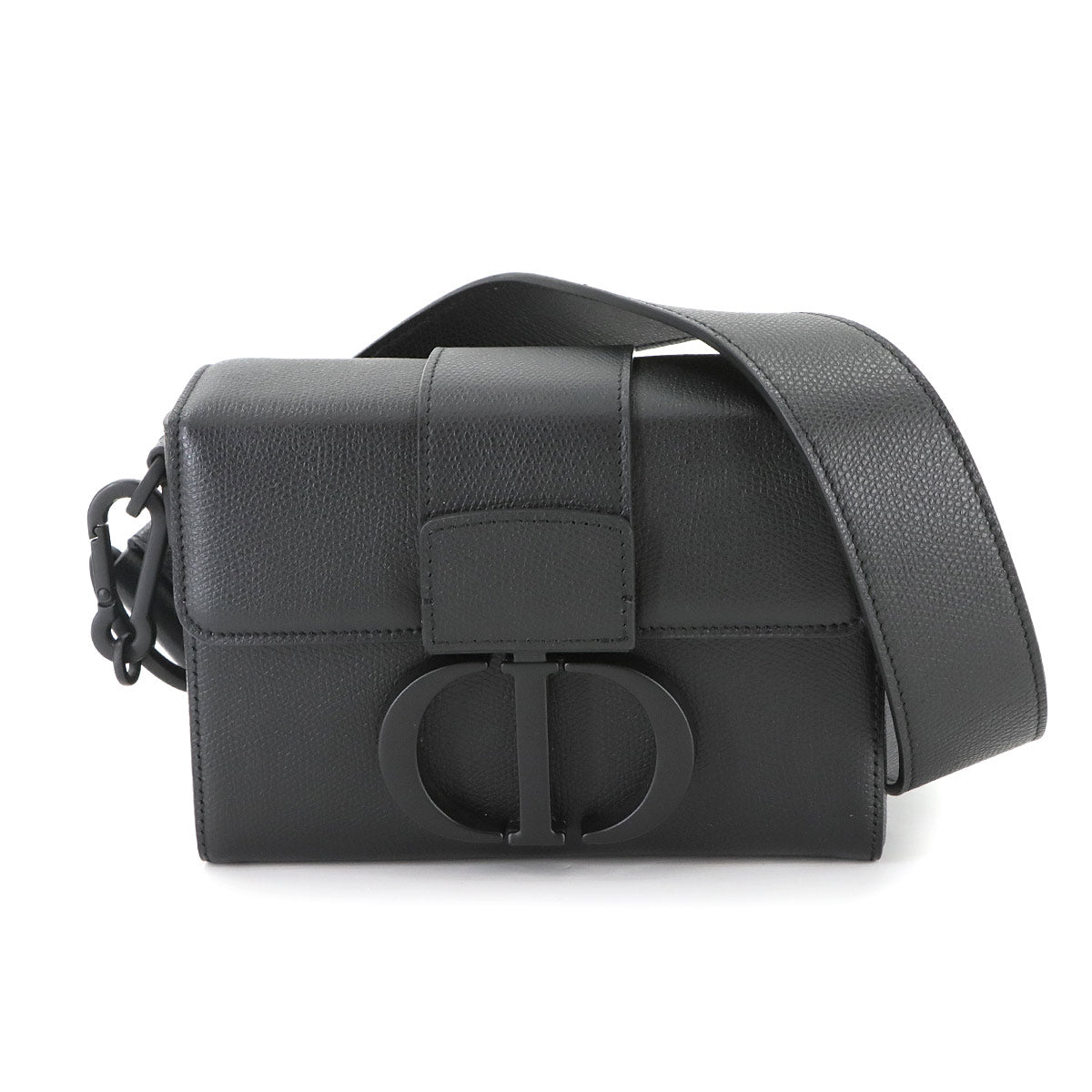 30 Montaigne Box Shoulder Bag Leather Black M9204UMOS