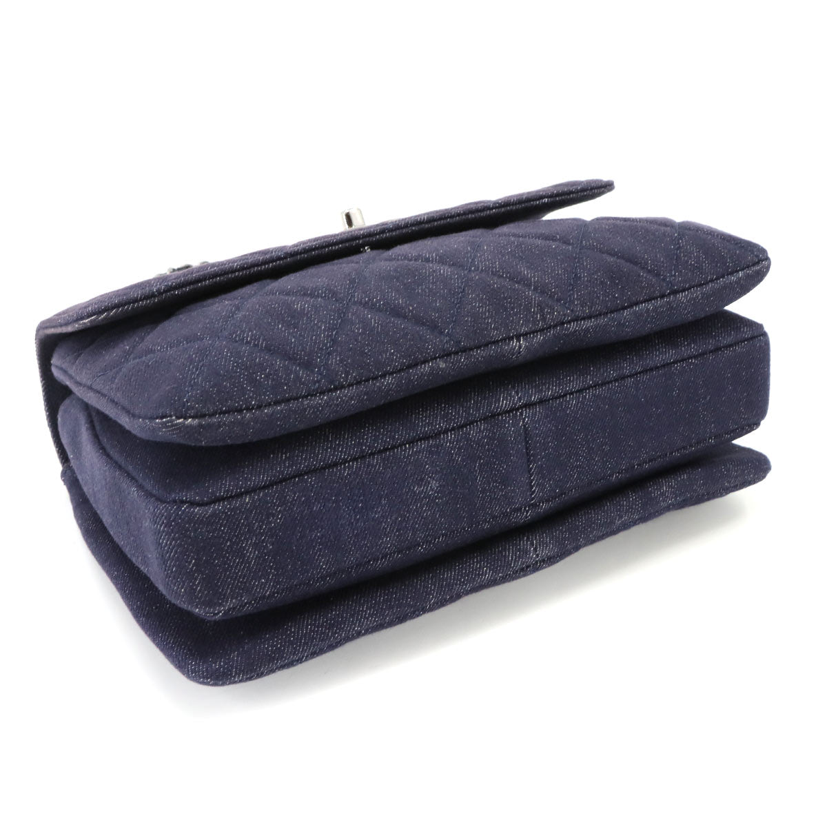 Trendy CC 2way Hand Chain Shouder Bag Denim Leather Navy A92236