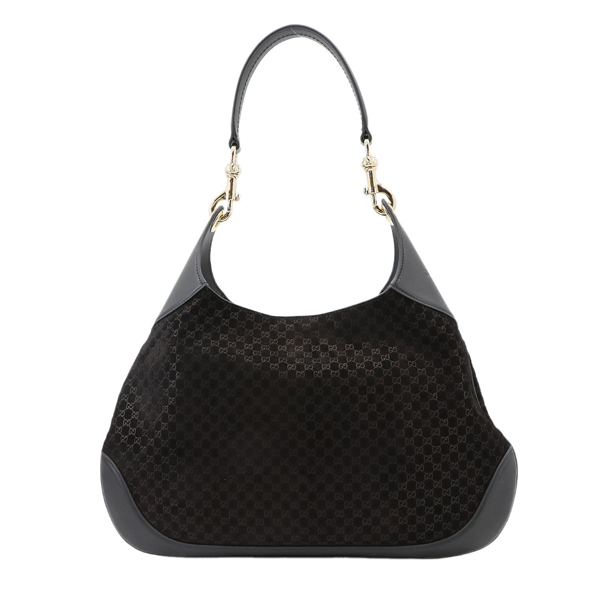 B Shoulder Bag Micro GG Suede Leather Black 834981 Purse