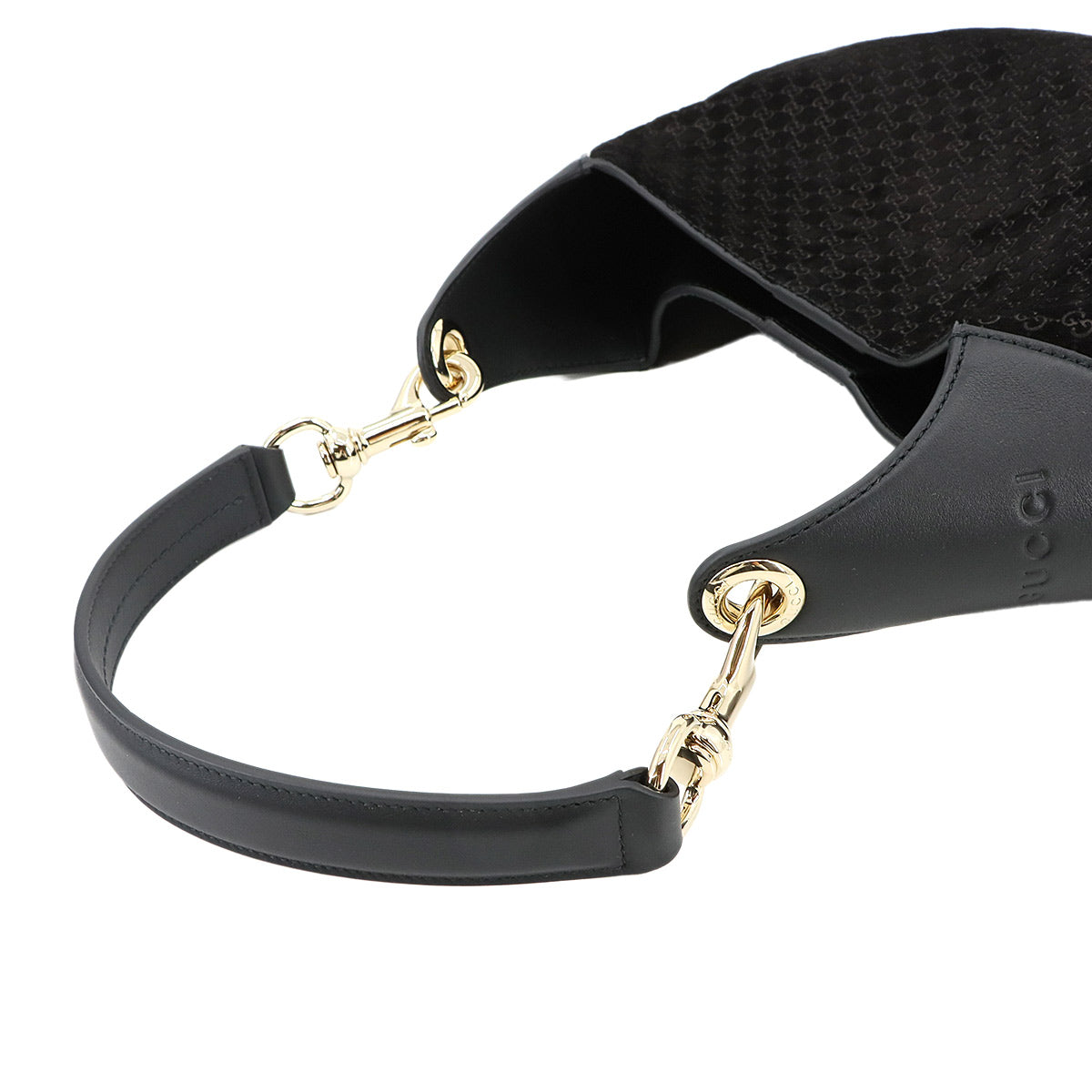 B Shoulder Bag Micro GG Suede Leather Black 834981 Purse