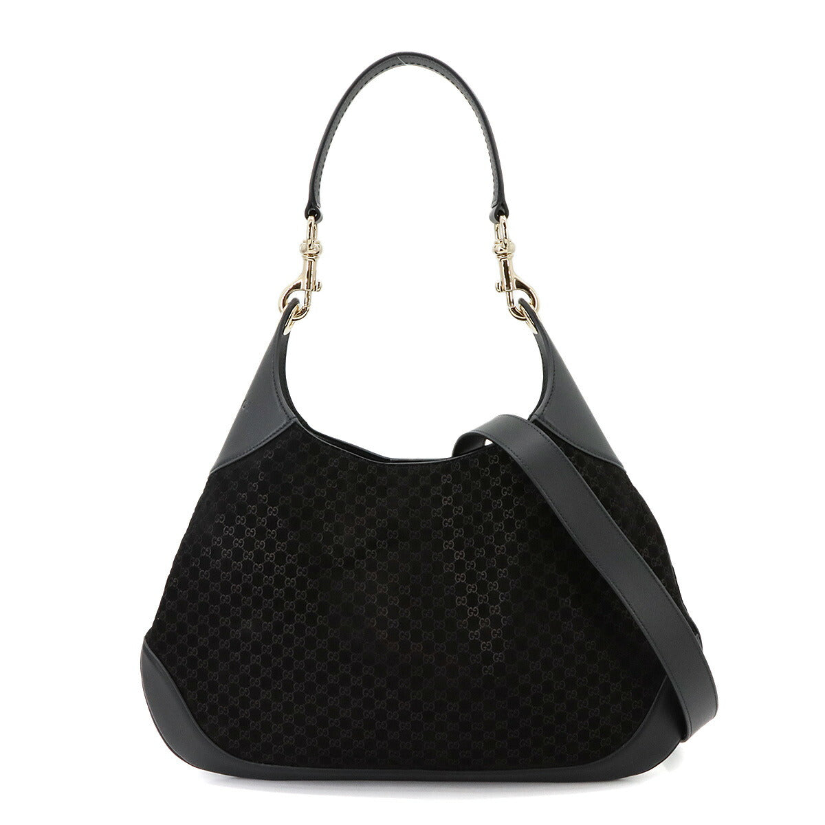 B Shoulder Bag Micro GG Suede Leather Black 834981 Purse