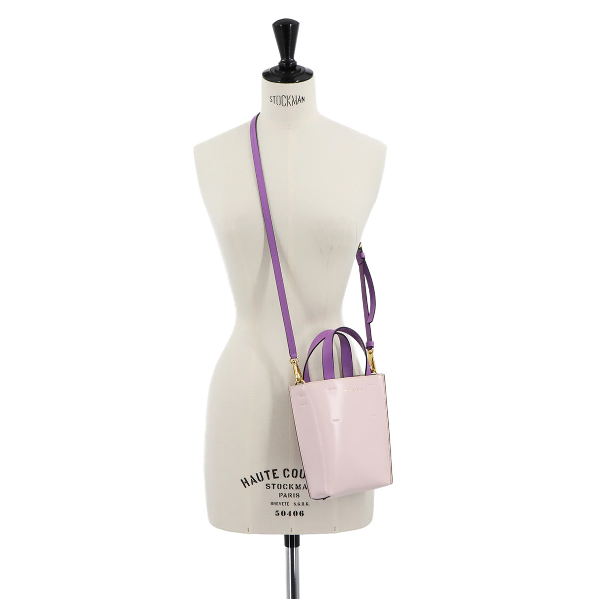 Museo Nano Tote Shoulder Bag Leather Purple Pink Purse