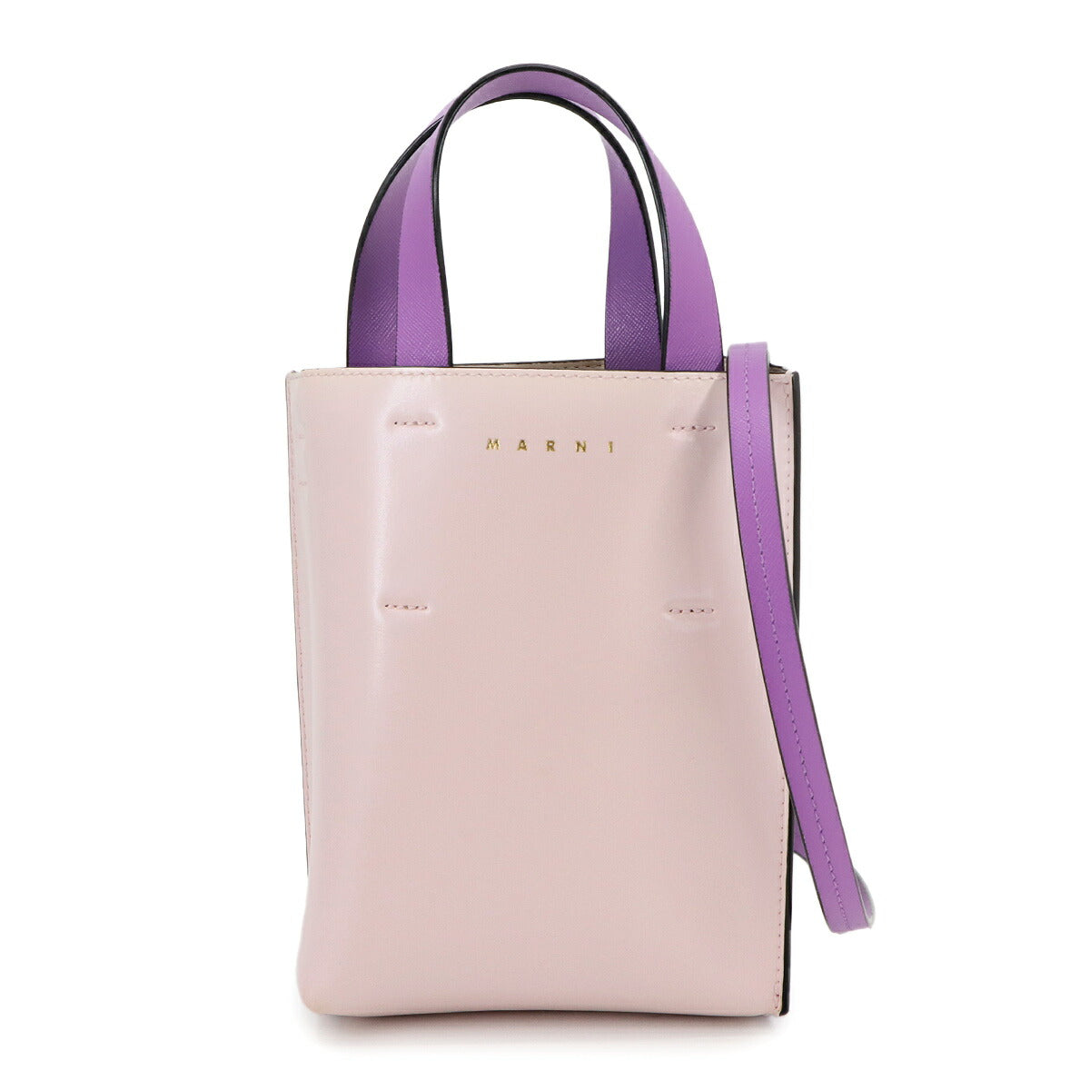Museo Nano Tote Shoulder Bag Leather Purple Pink Purse