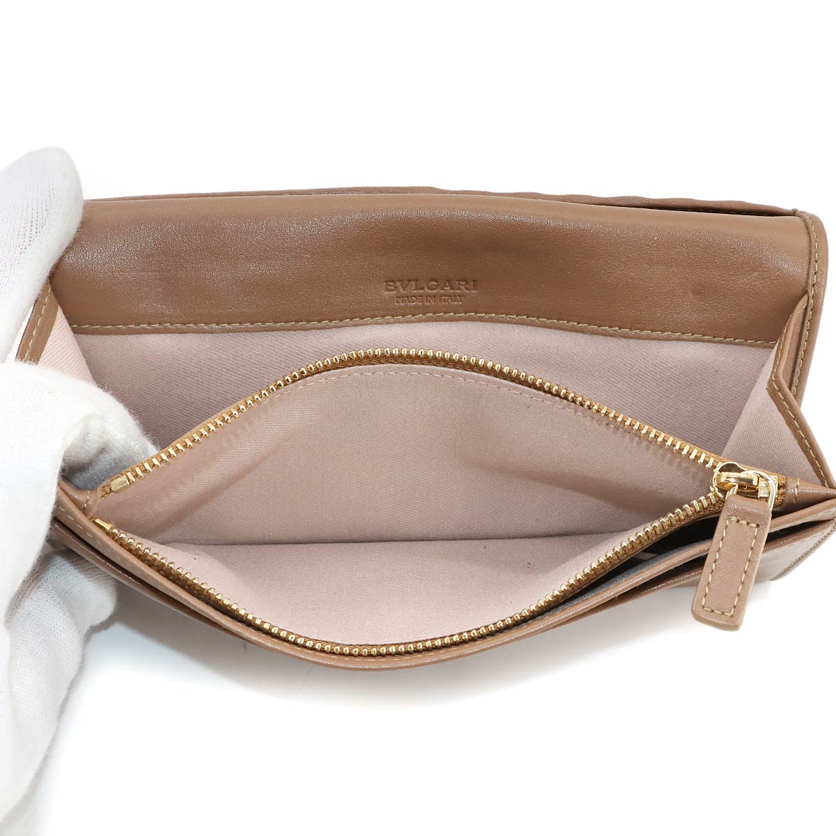 BVLGARIBVLGARI Long Wallet Leather Brwon 33625 Purse