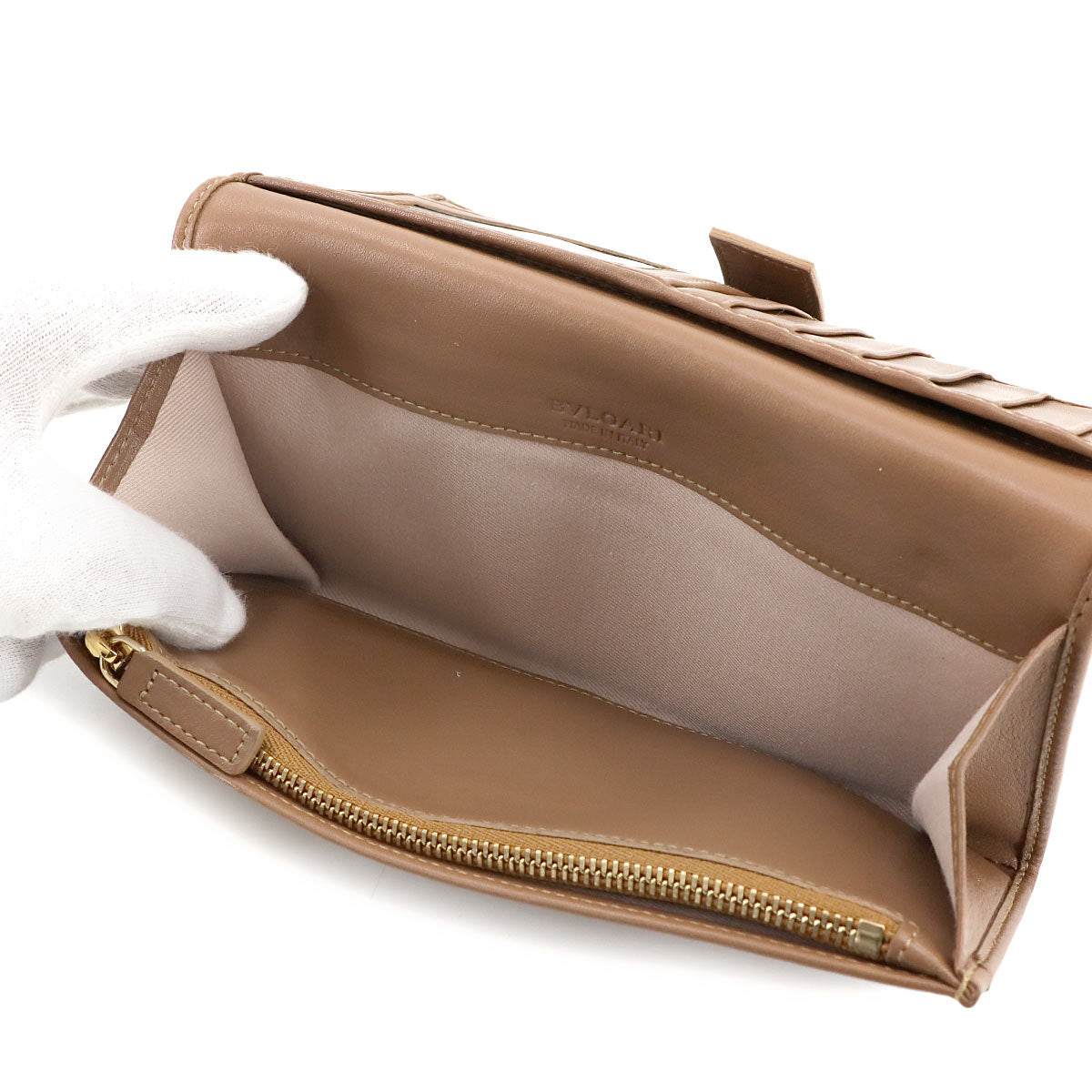 BVLGARIBVLGARI Long Wallet Leather Brwon 33625 Purse