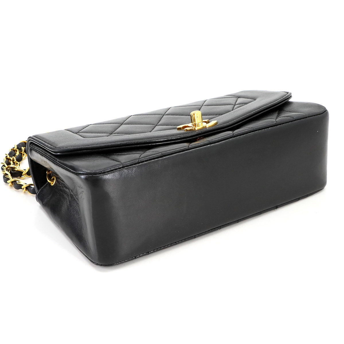 Diana Matelasse 22 Chain Shoulder Bag Leather A01164 Vintage