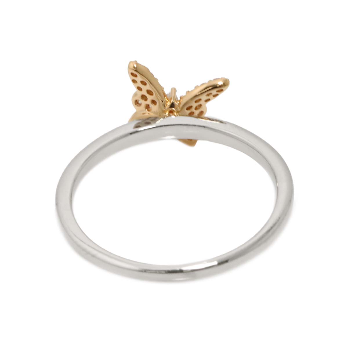 Diamond 0.15ct Ring 18K K18 WG PG White Pink Gold size9(US)