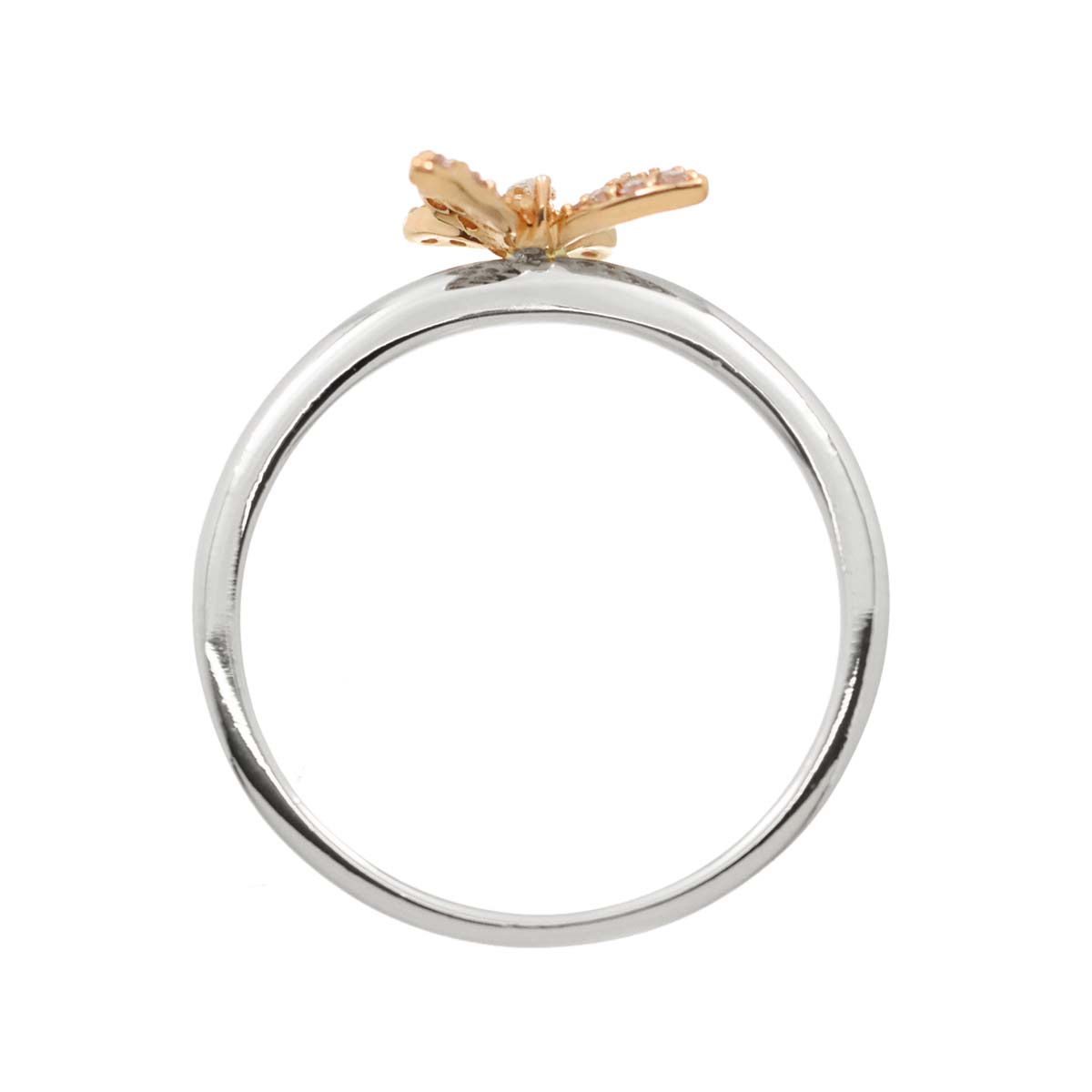 Diamond 0.15ct Ring 18K K18 WG PG White Pink Gold size9(US)