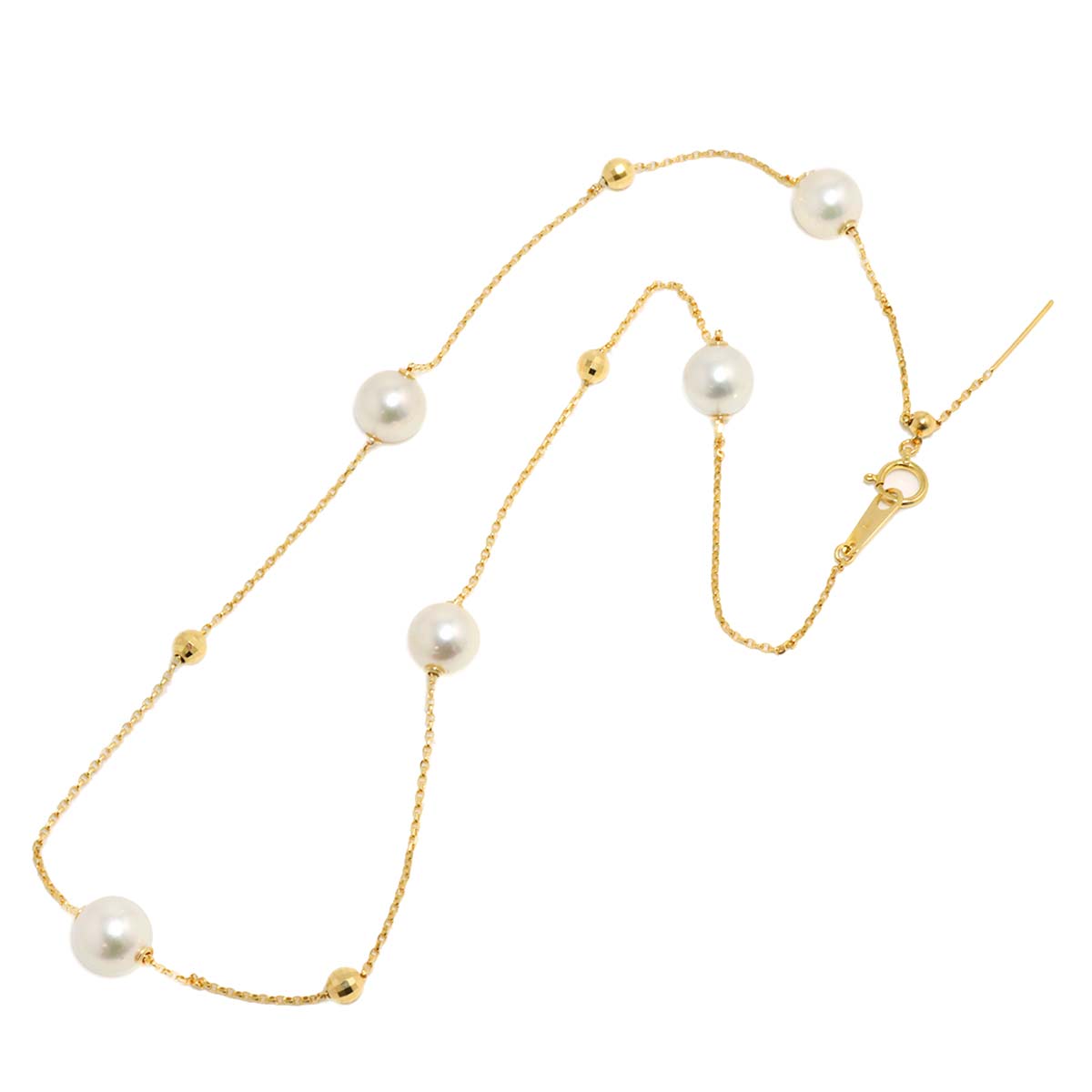 Akoya Pearl 8.1-8.4mm Necklace 18K K18 YG Yellow Gold 750