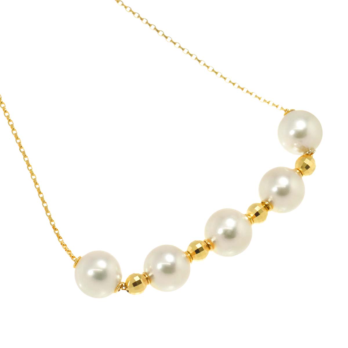 Akoya Pearl 8.1-8.4mm Necklace 18K K18 YG Yellow Gold 750