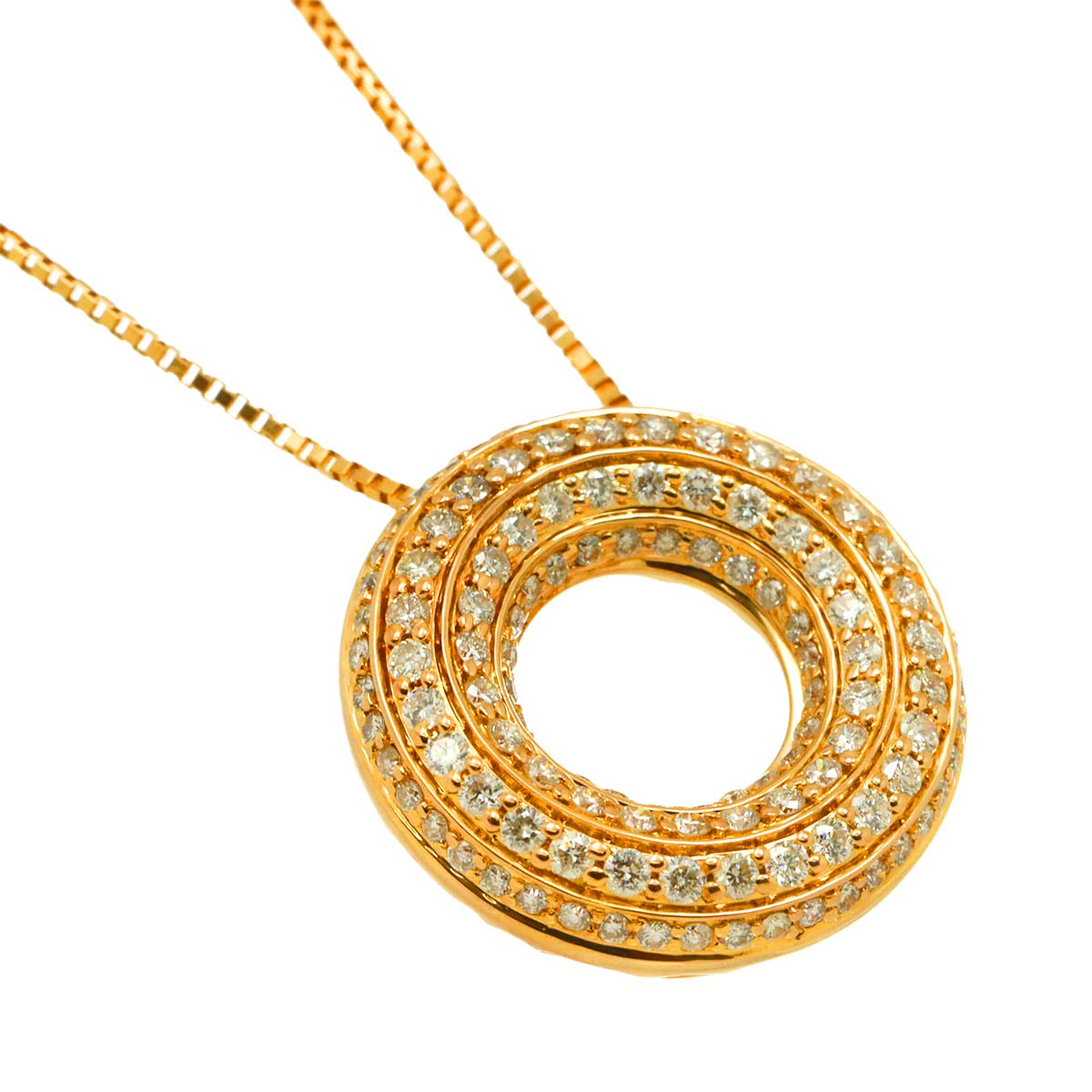 Diamond 1.00ct Necklace 18K K18 PG Pink Gold 750