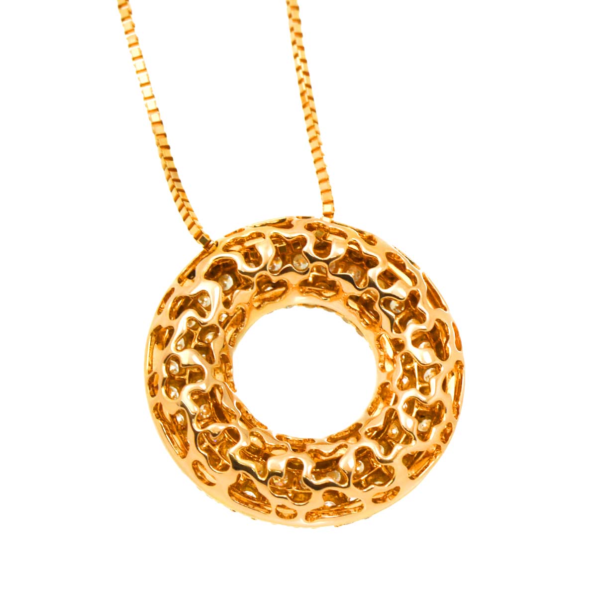 Diamond 1.00ct Necklace 18K K18 PG Pink Gold 750