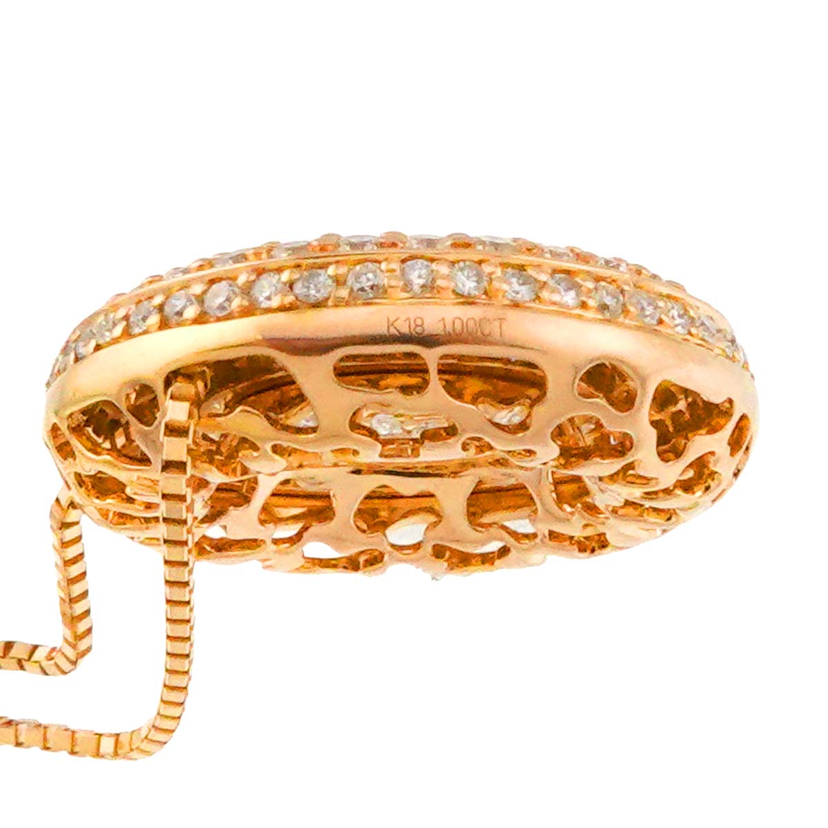 Diamond 1.00ct Necklace 18K K18 PG Pink Gold 750