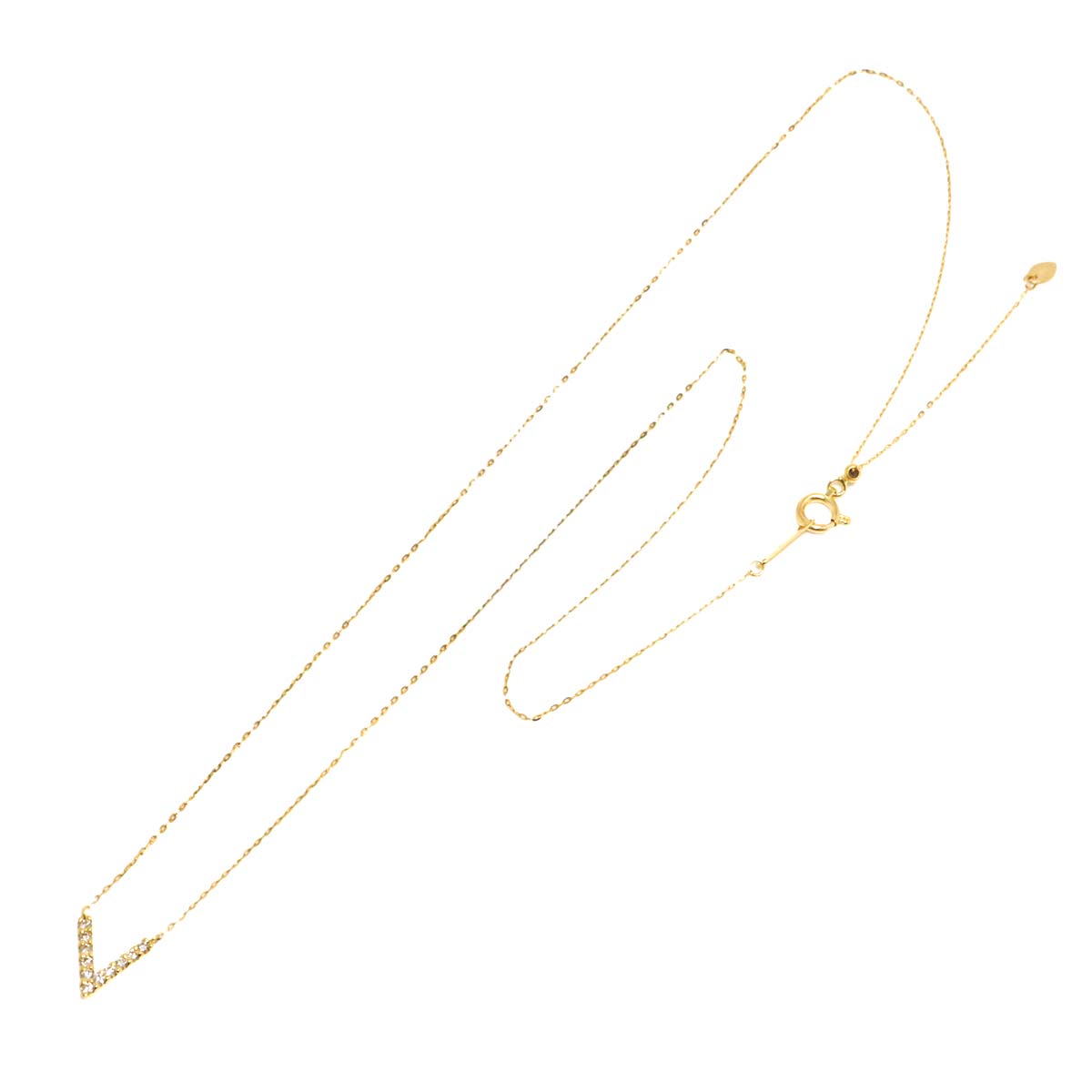 Diamond 0.10ct Necklace 18K YG Yellow Gold 750