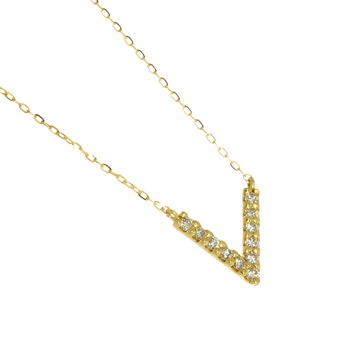 Diamond 0.10ct Necklace 18K YG Yellow Gold 750