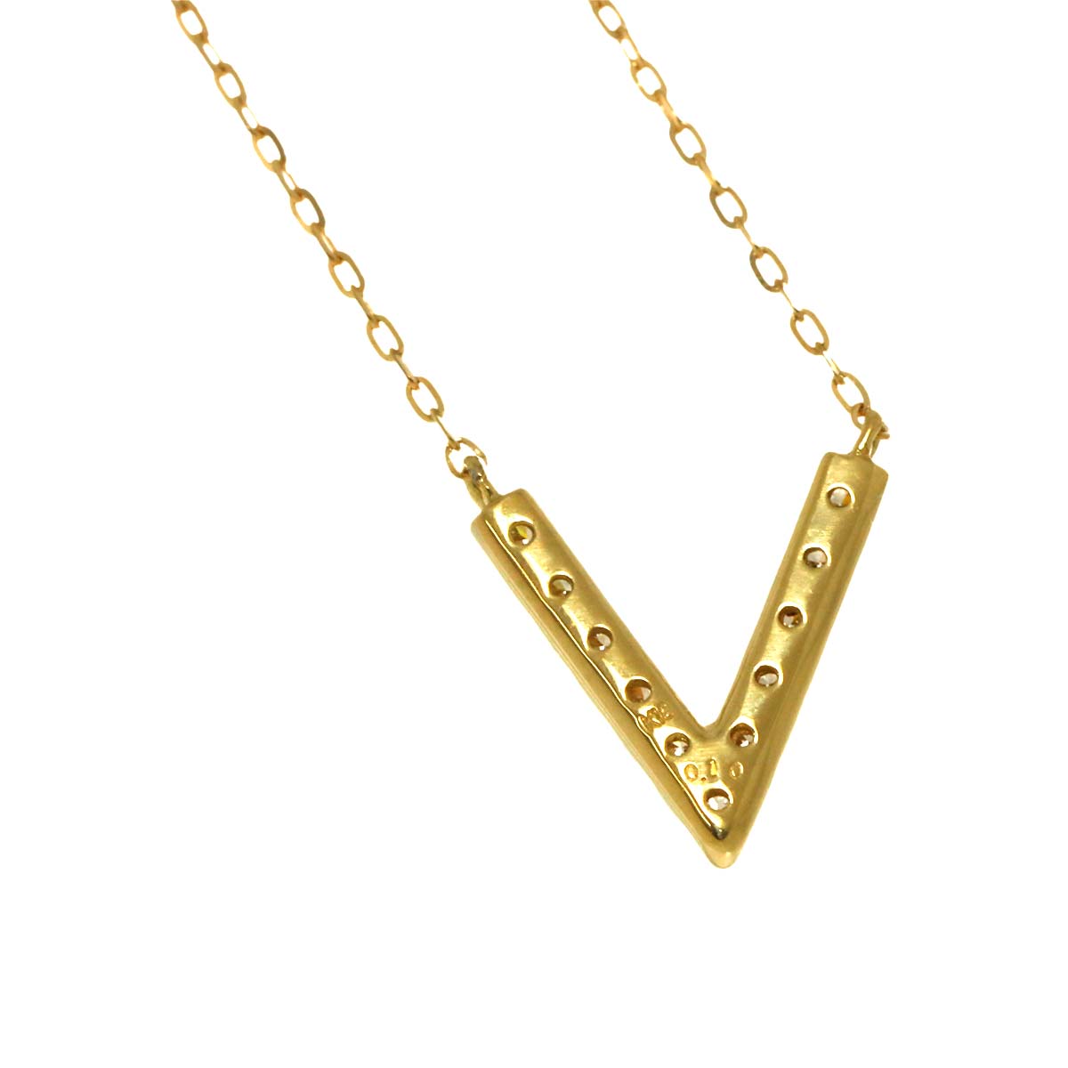 Diamond 0.10ct Necklace 18K YG Yellow Gold 750