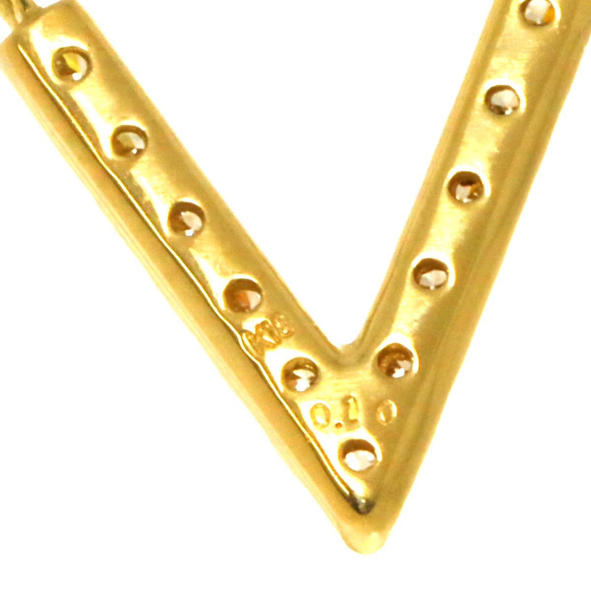 Diamond 0.10ct Necklace 18K YG Yellow Gold 750