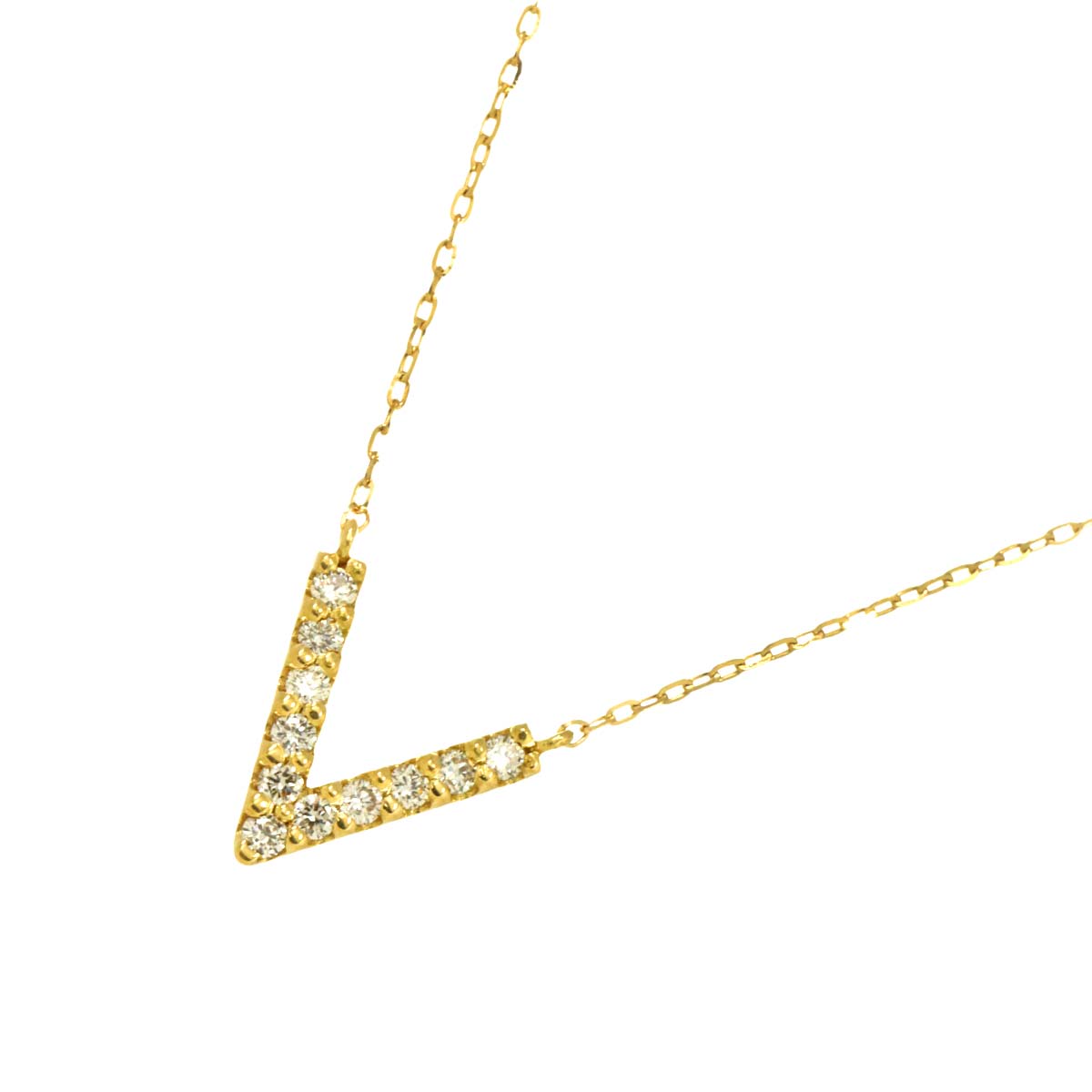 Diamond 0.10ct Necklace 18K YG Yellow Gold 750