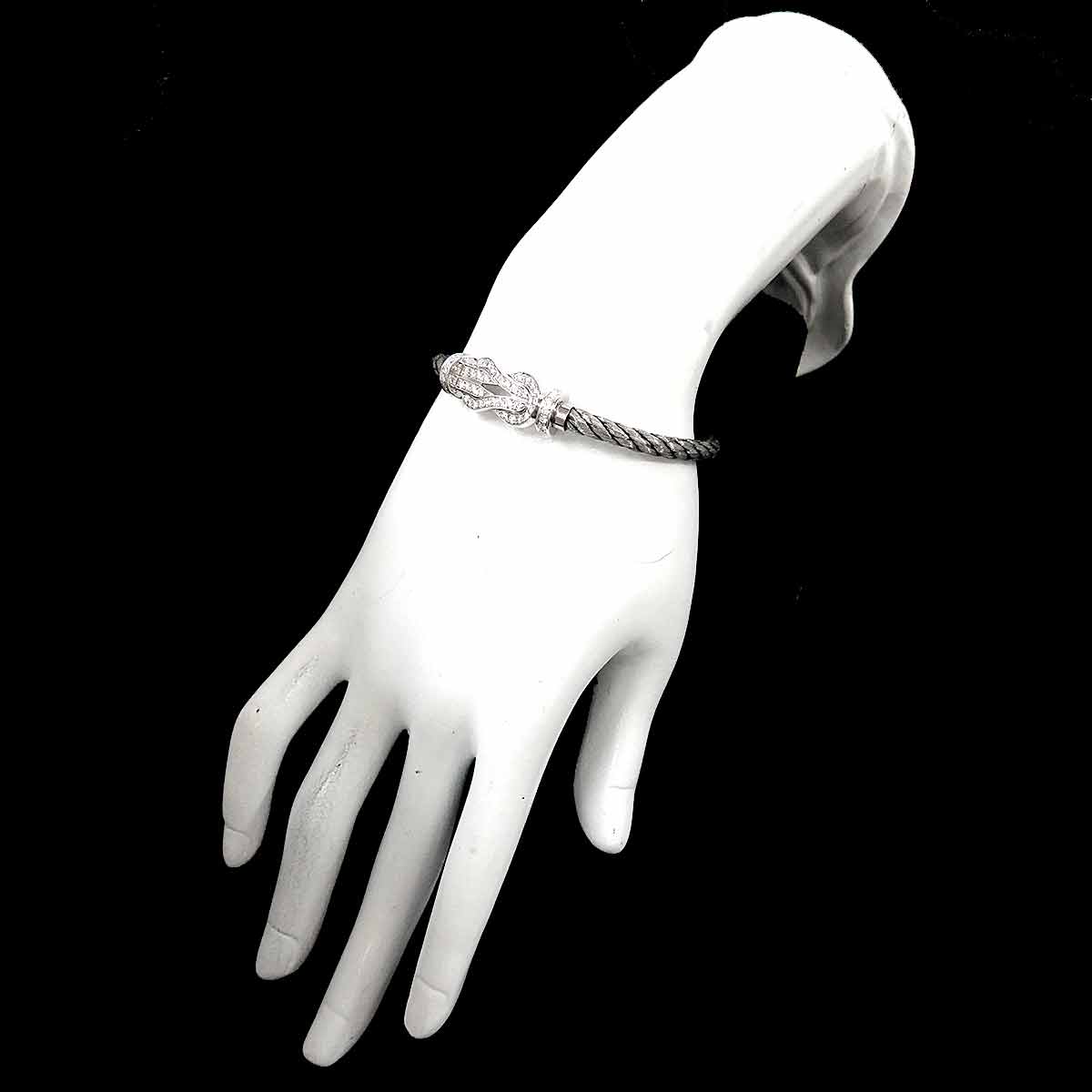 Chance Infini Diamond Bracelet LM 18K White Gold 750 Steel size14