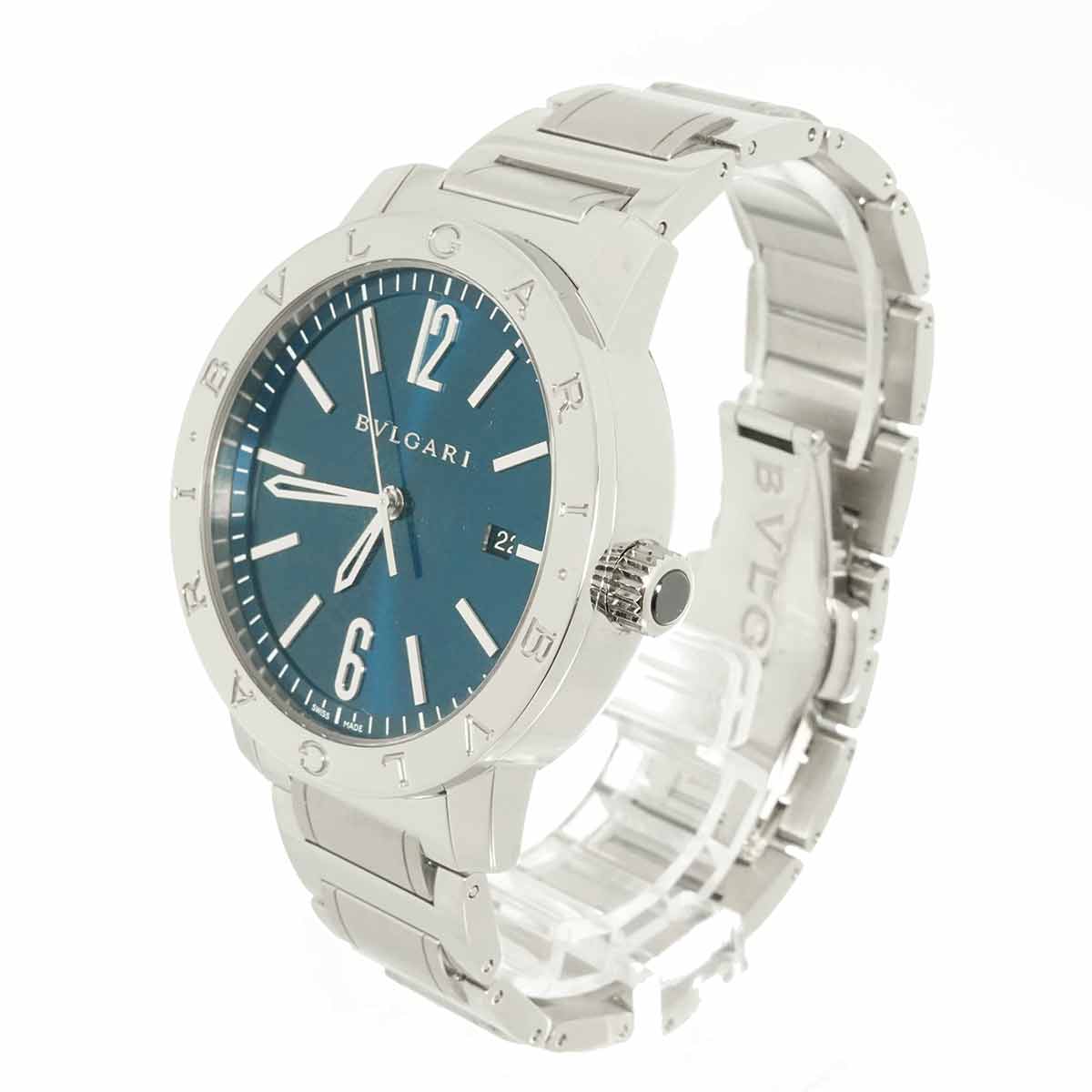 BVLGARIBVLGARI BB41S Automatic Date Blue Dial Mens Watch