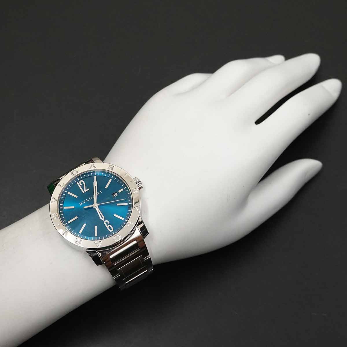 BVLGARIBVLGARI BB41S Automatic Date Blue Dial Mens Watch