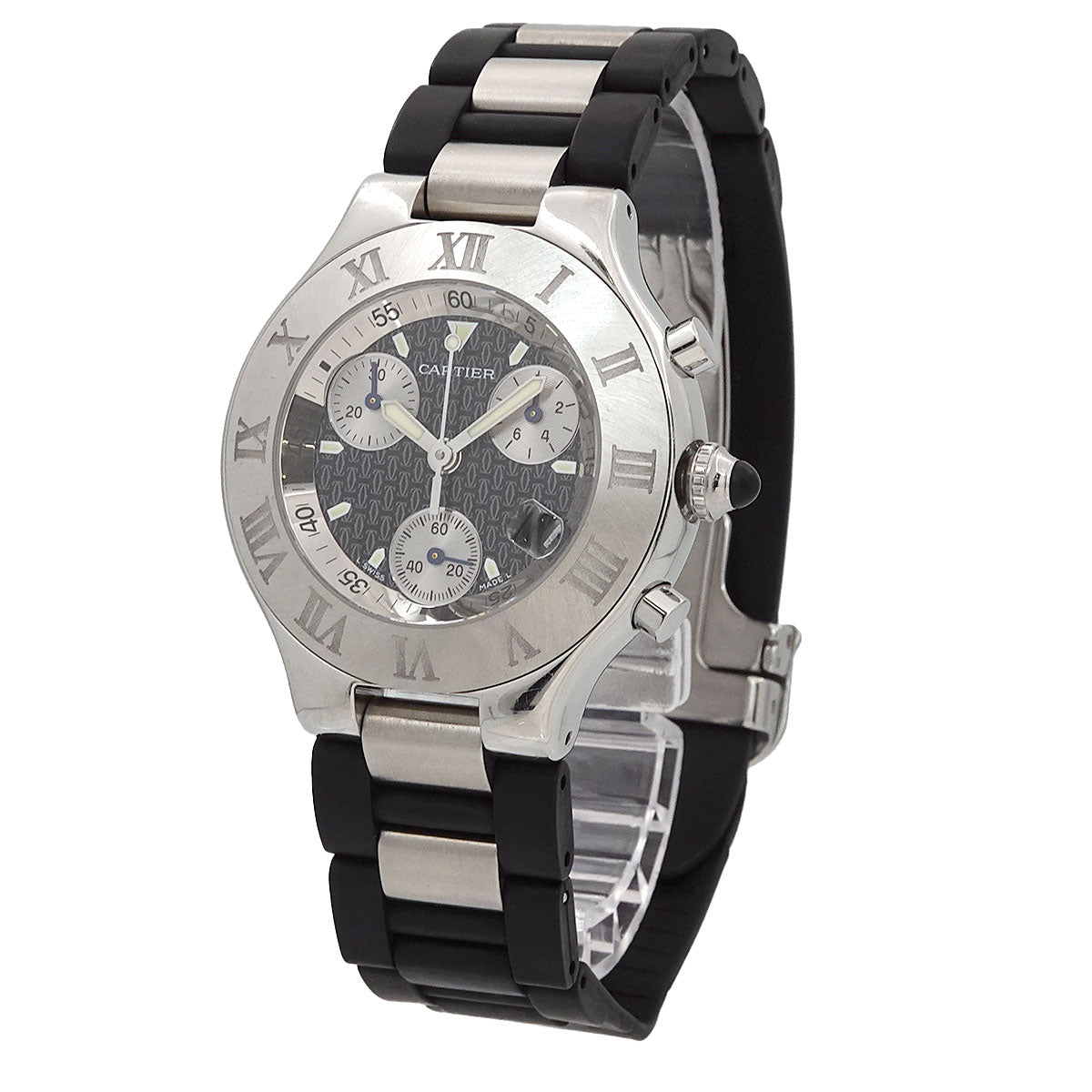 Must 21 Chronoscaph W10125U2 Quartz Black Dial Mens Watch
