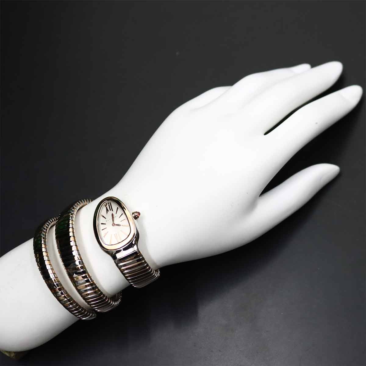 Serpenti Tubogas 102236 Quartz K18PG Quartz Silver Dial