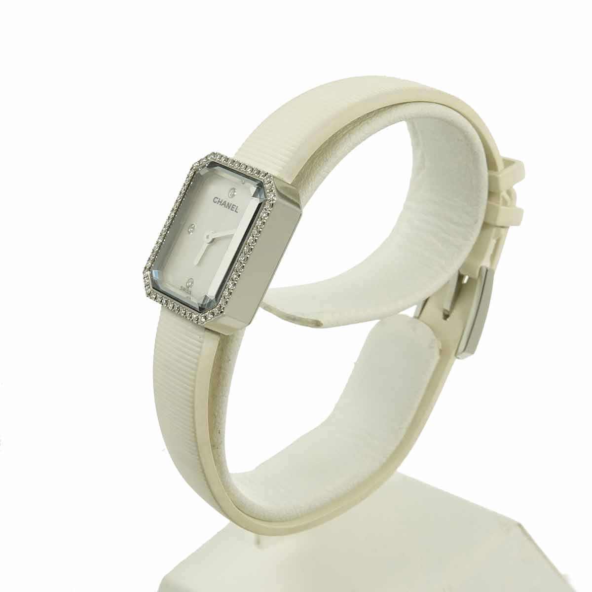 Premiere H2433 Diamond Bezel Rubber White Shell Dial Ladies