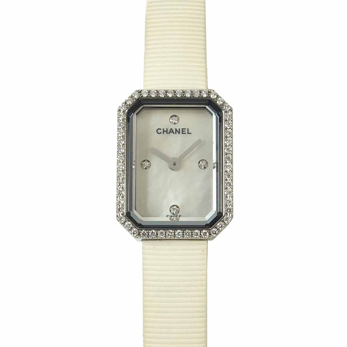 Premiere H2433 Diamond Bezel Rubber White Shell Dial Ladies