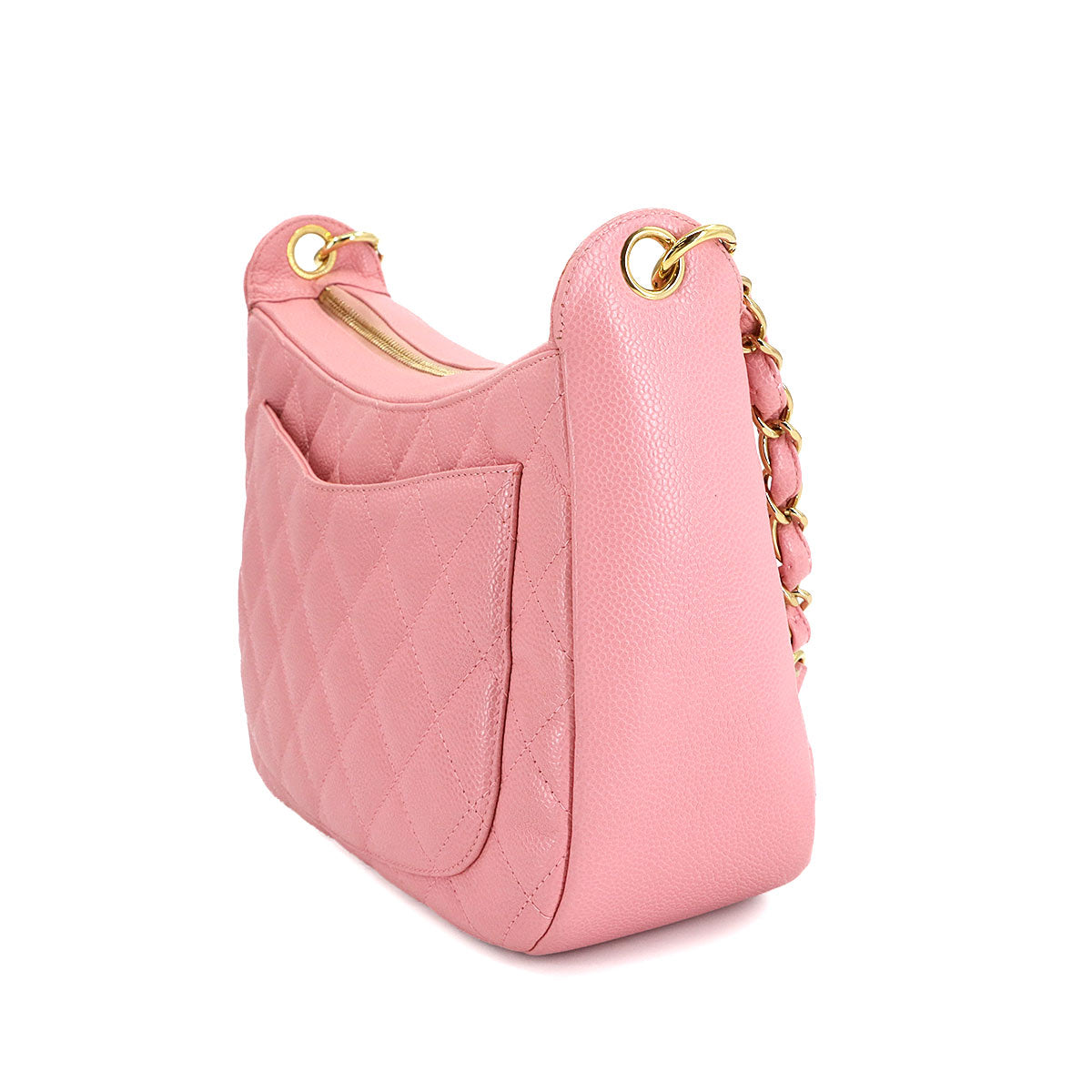Matelasse Chain Shoulder Bag Leather Pink A20993