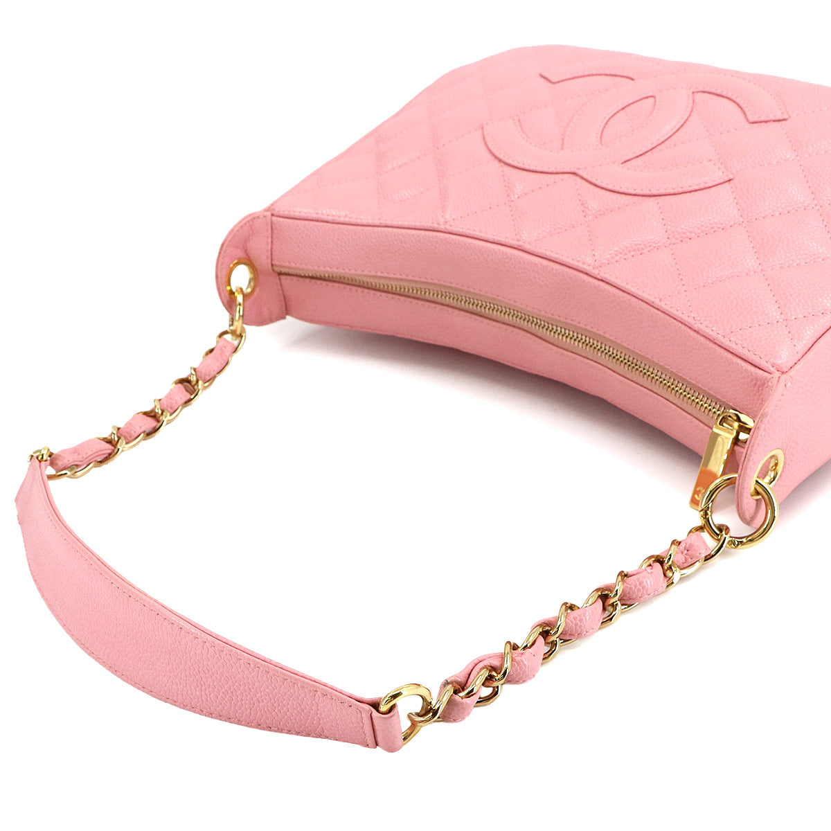 Matelasse Chain Shoulder Bag Leather Pink A20993