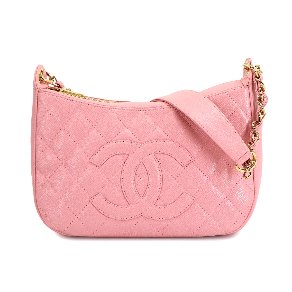 Matelasse Chain Shoulder Bag Leather Pink A20993