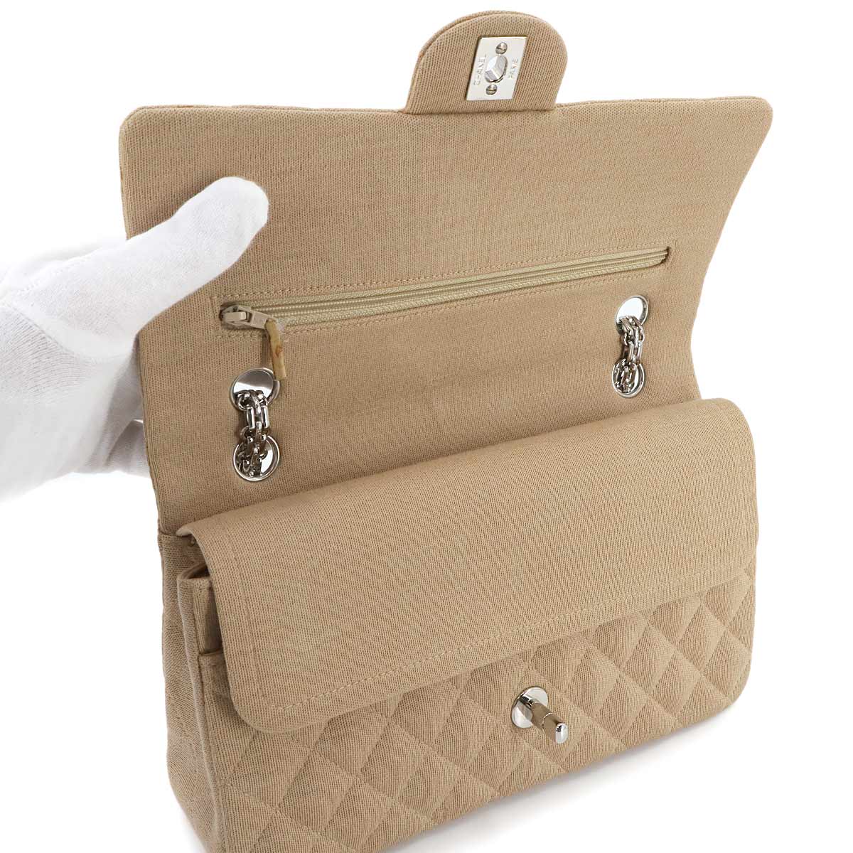 Medium Classic Double Flap Chain Bag 25cm Cotton Jersey