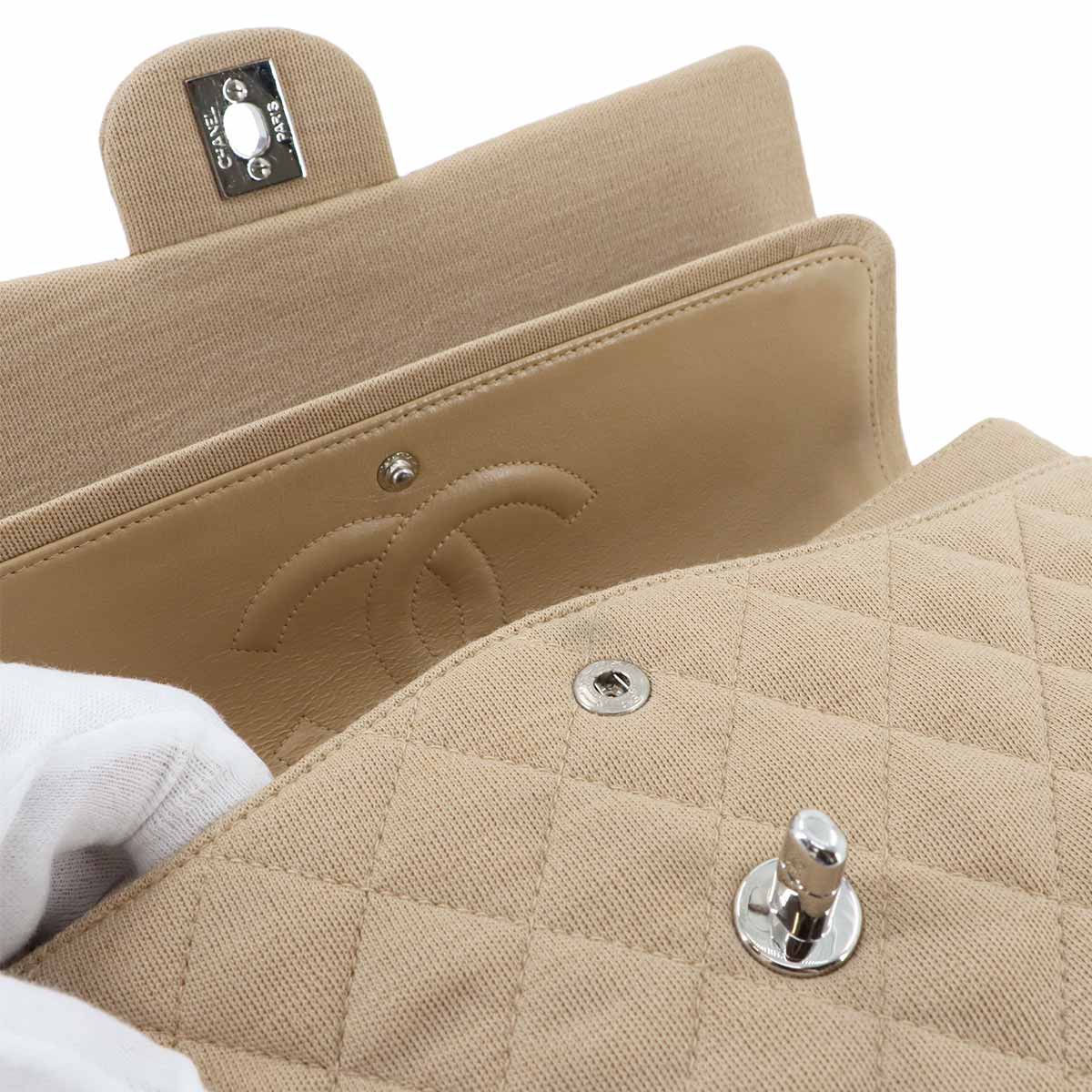 Medium Classic Double Flap Chain Bag 25cm Cotton Jersey