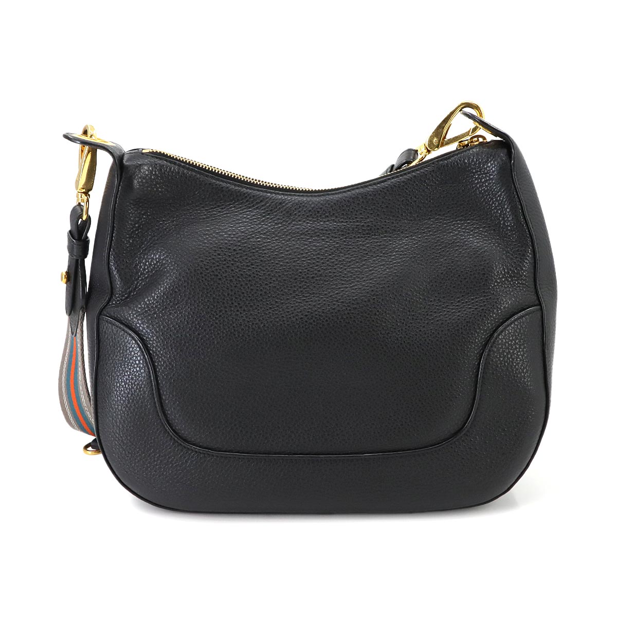 Shoulder Bag Leather Black 1BC052 Purse