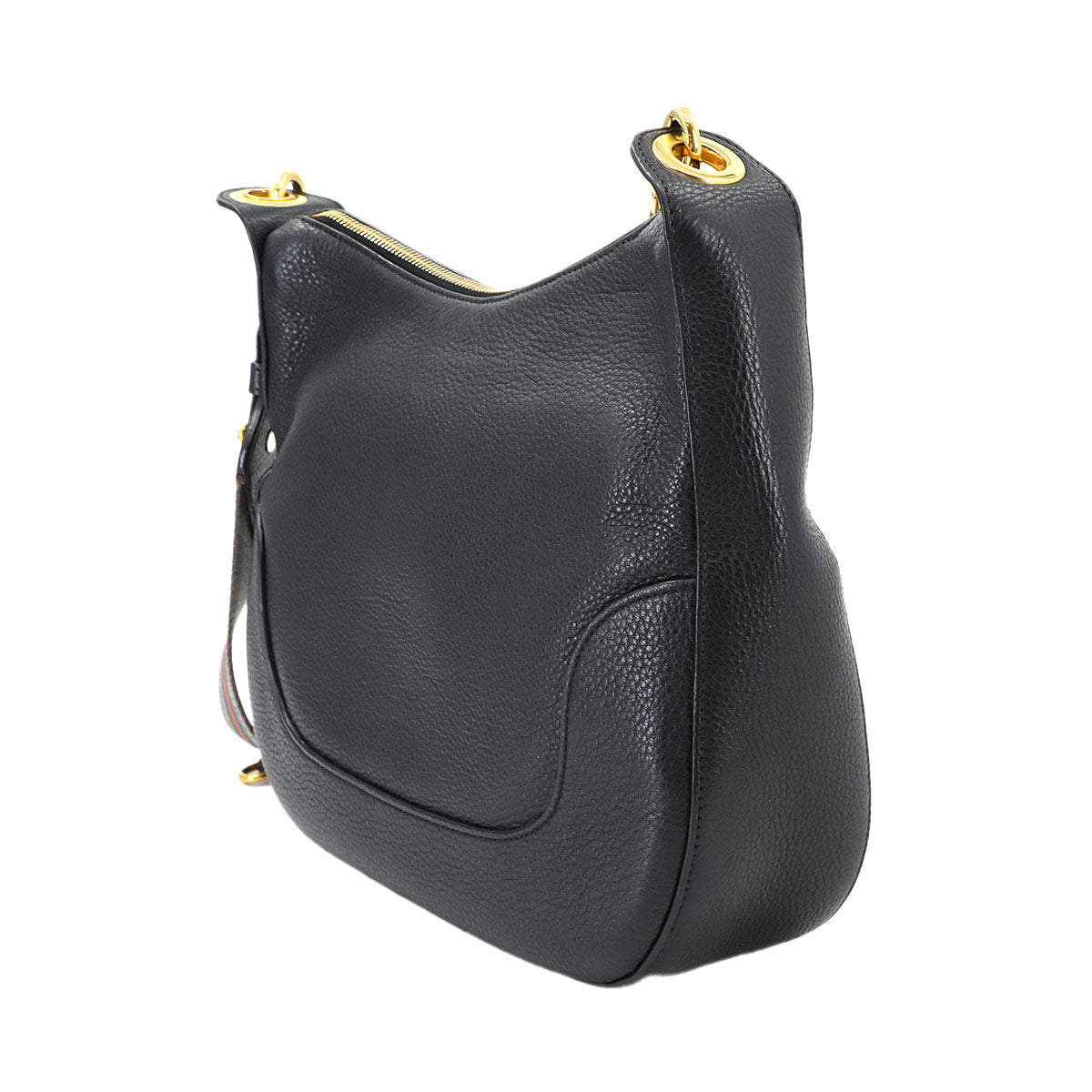 Shoulder Bag Leather Black 1BC052 Purse