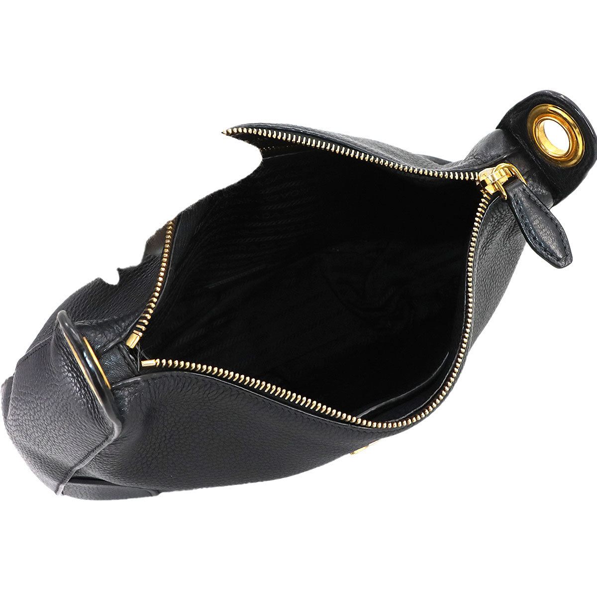 Shoulder Bag Leather Black 1BC052 Purse