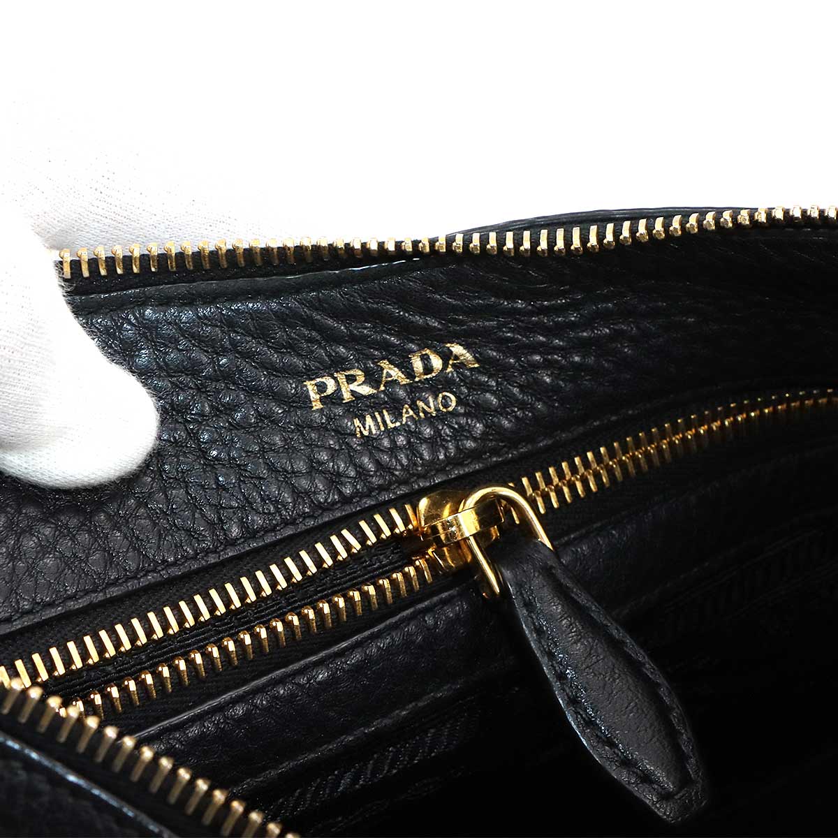 Shoulder Bag Leather Black 1BC052 Purse