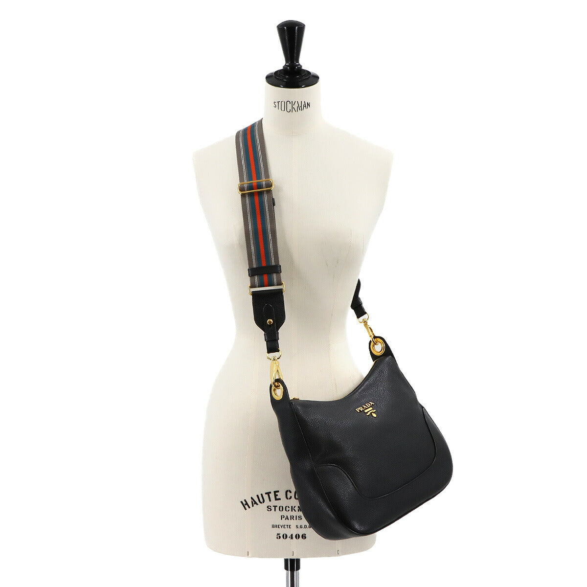 Shoulder Bag Leather Black 1BC052 Purse