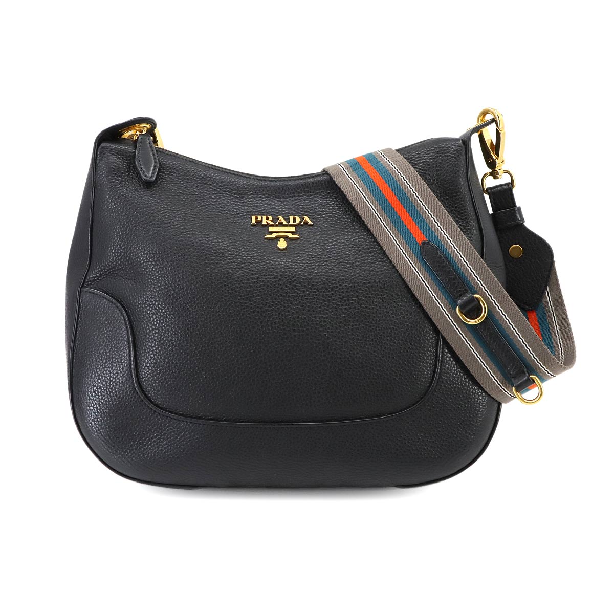 Shoulder Bag Leather Black 1BC052 Purse