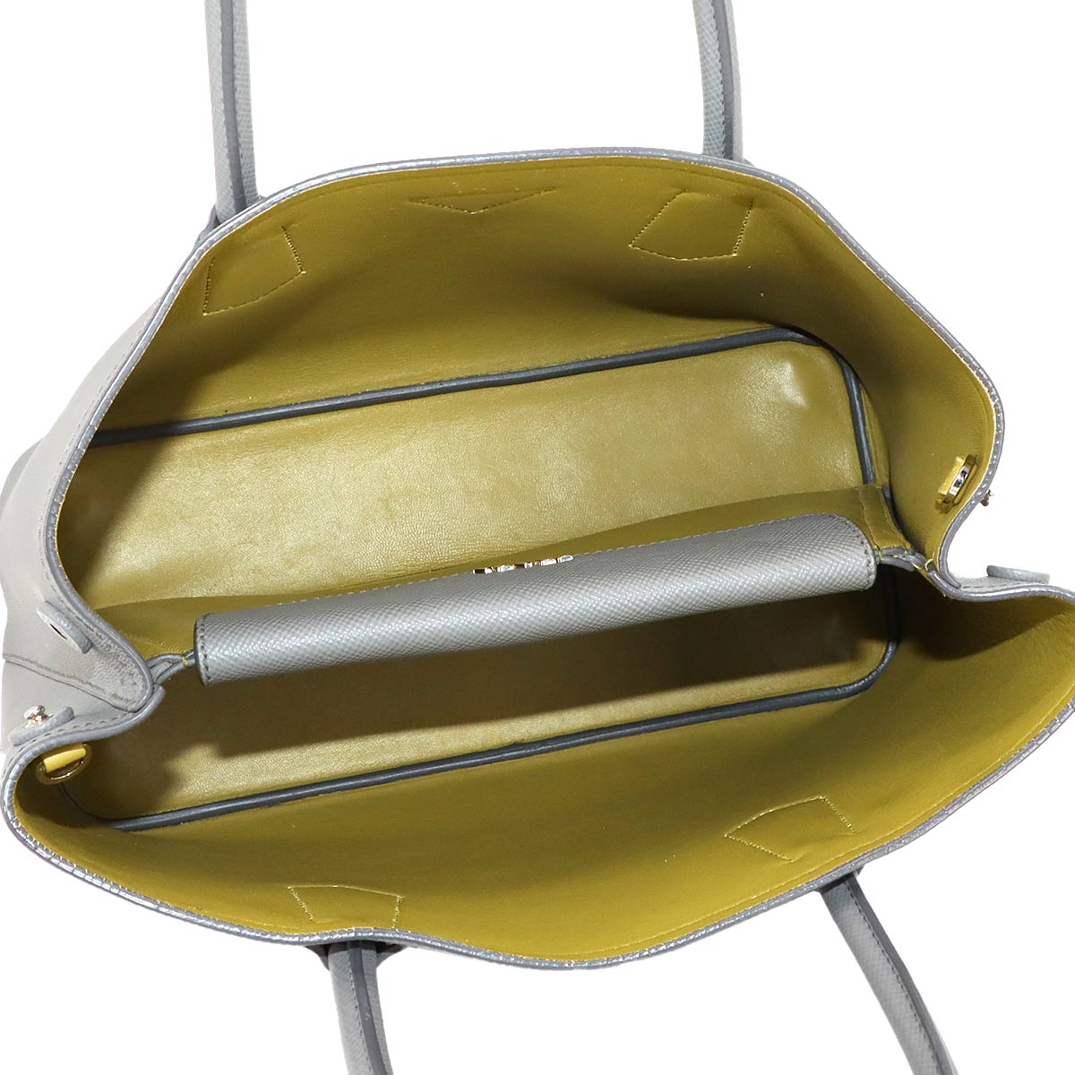 Double Medium Tote Shoulder Bag Saffiano Leather Marmo 1BG775