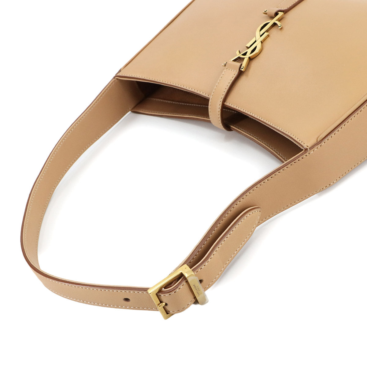 LE5A7 Monogram Shoulder Bag Leather Beige 657228