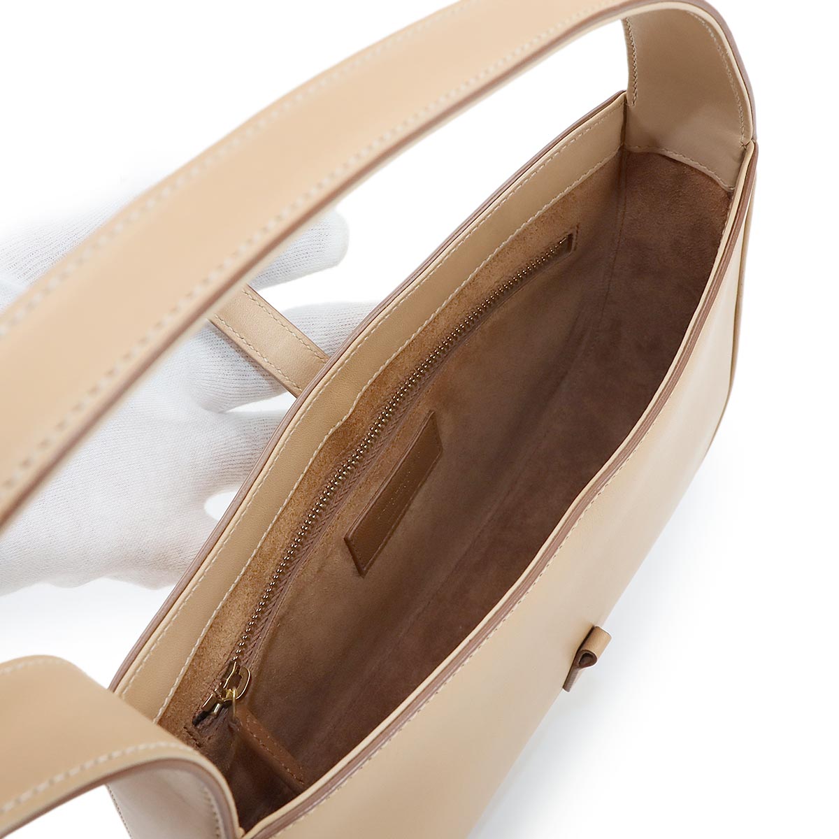 LE5A7 Monogram Shoulder Bag Leather Beige 657228