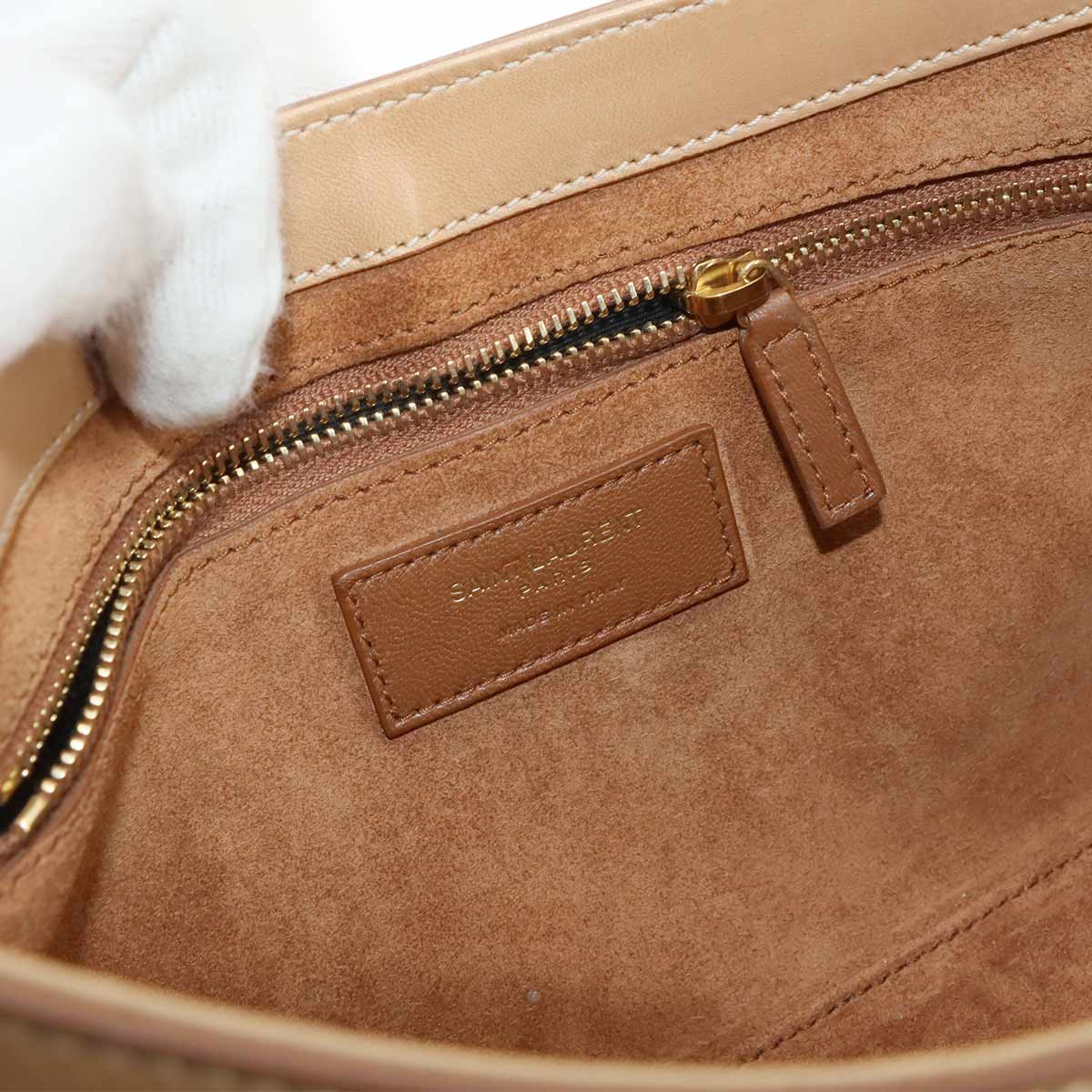 LE5A7 Monogram Shoulder Bag Leather Beige 657228