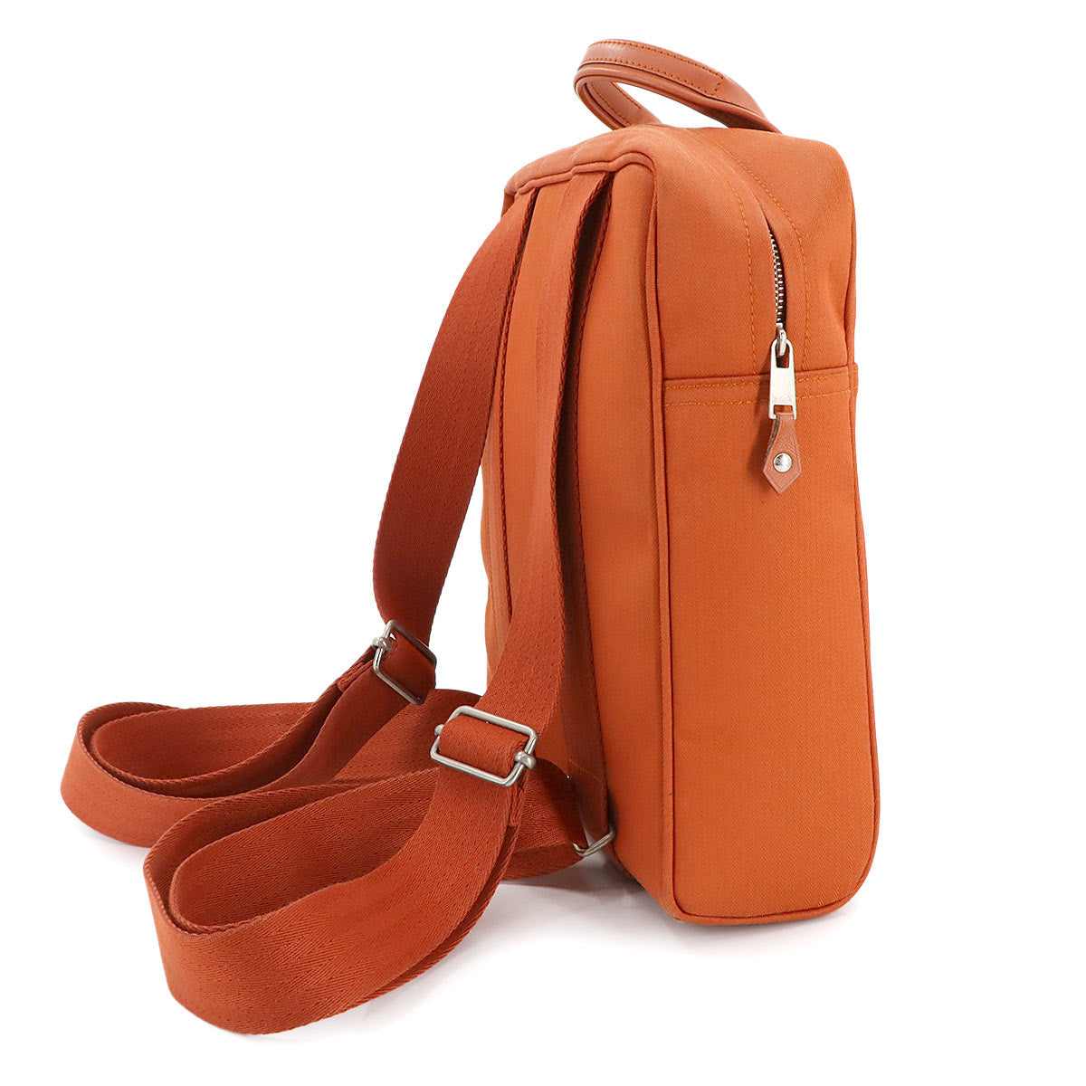 Acapulco Sac Ad Back Pack Toile Chevron Leather Orange