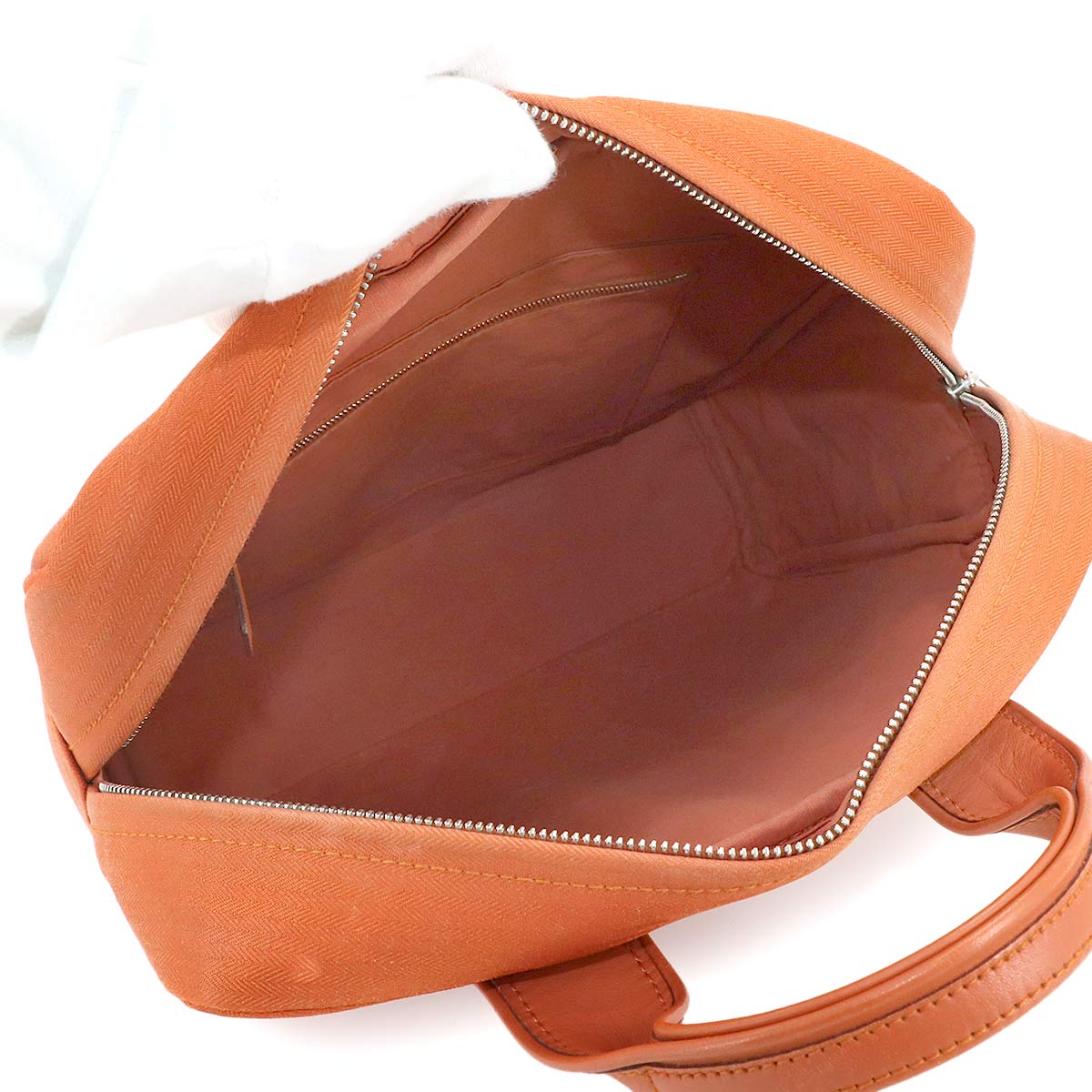 Acapulco Sac Ad Back Pack Toile Chevron Leather Orange