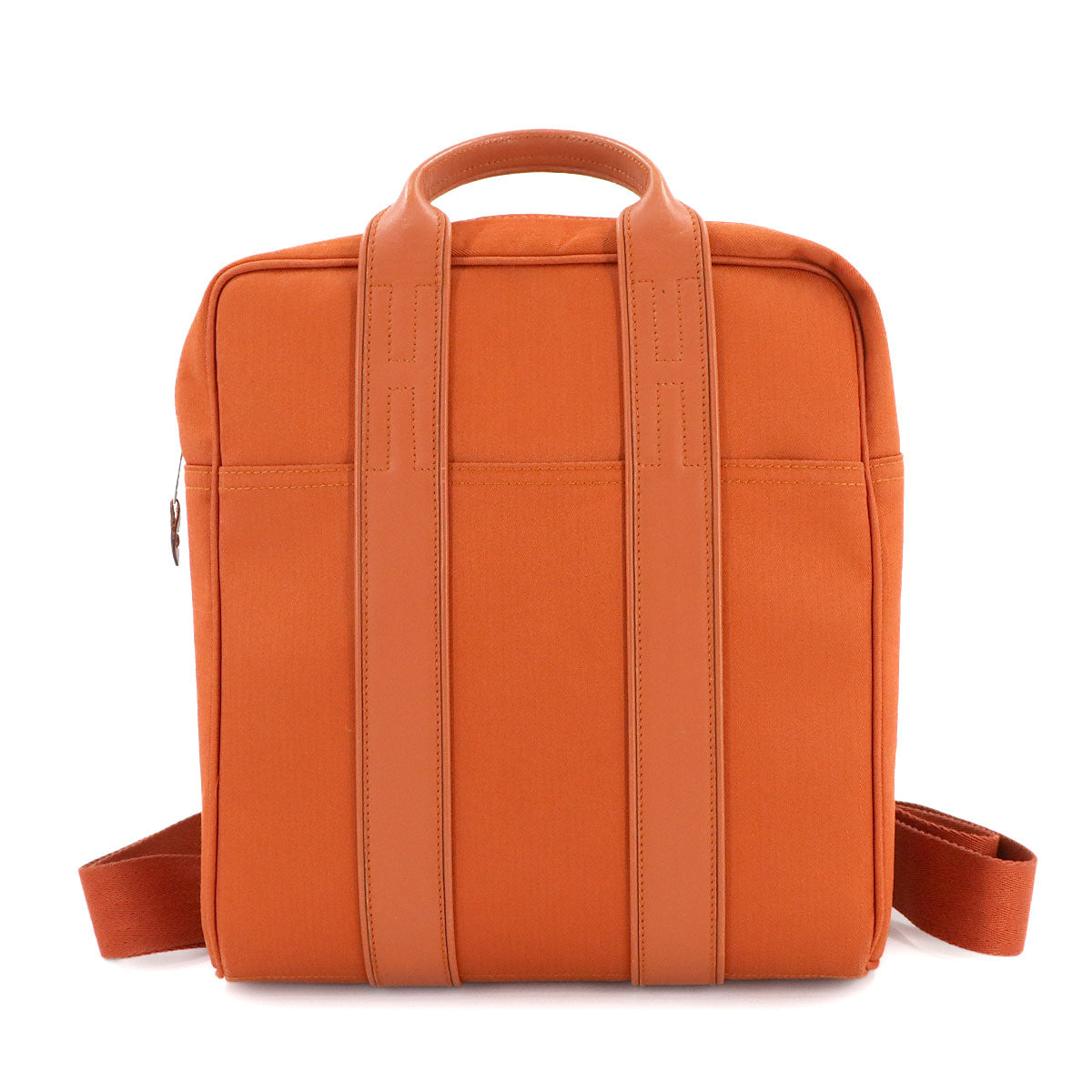 Acapulco Sac Ad Back Pack Toile Chevron Leather Orange